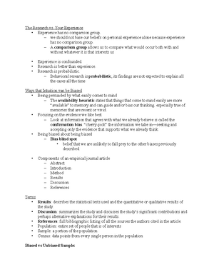 Validity - exam notes - Validity: An integrated evaluative judgment of ...