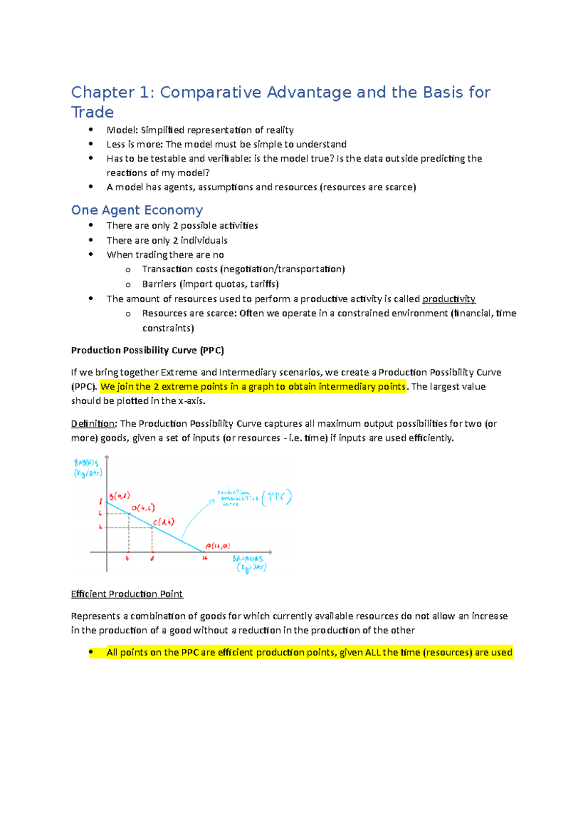 Final Summary ECON1101 - Chapter 1: Comparative Advantage and the Basis ...