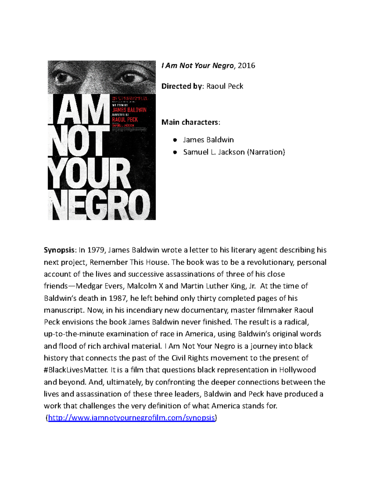 i am not your negro film essay