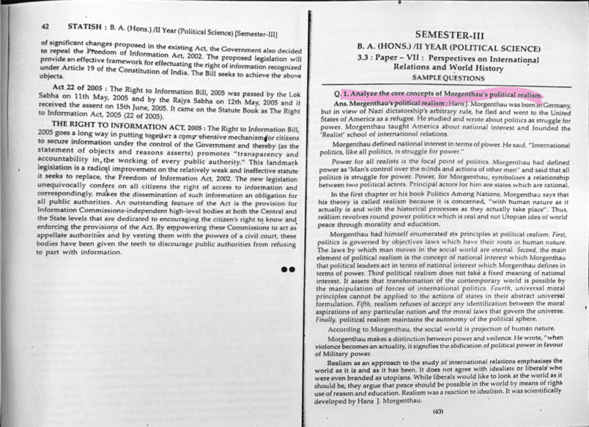 IR question papers - Perspectives On International Relations And World ...