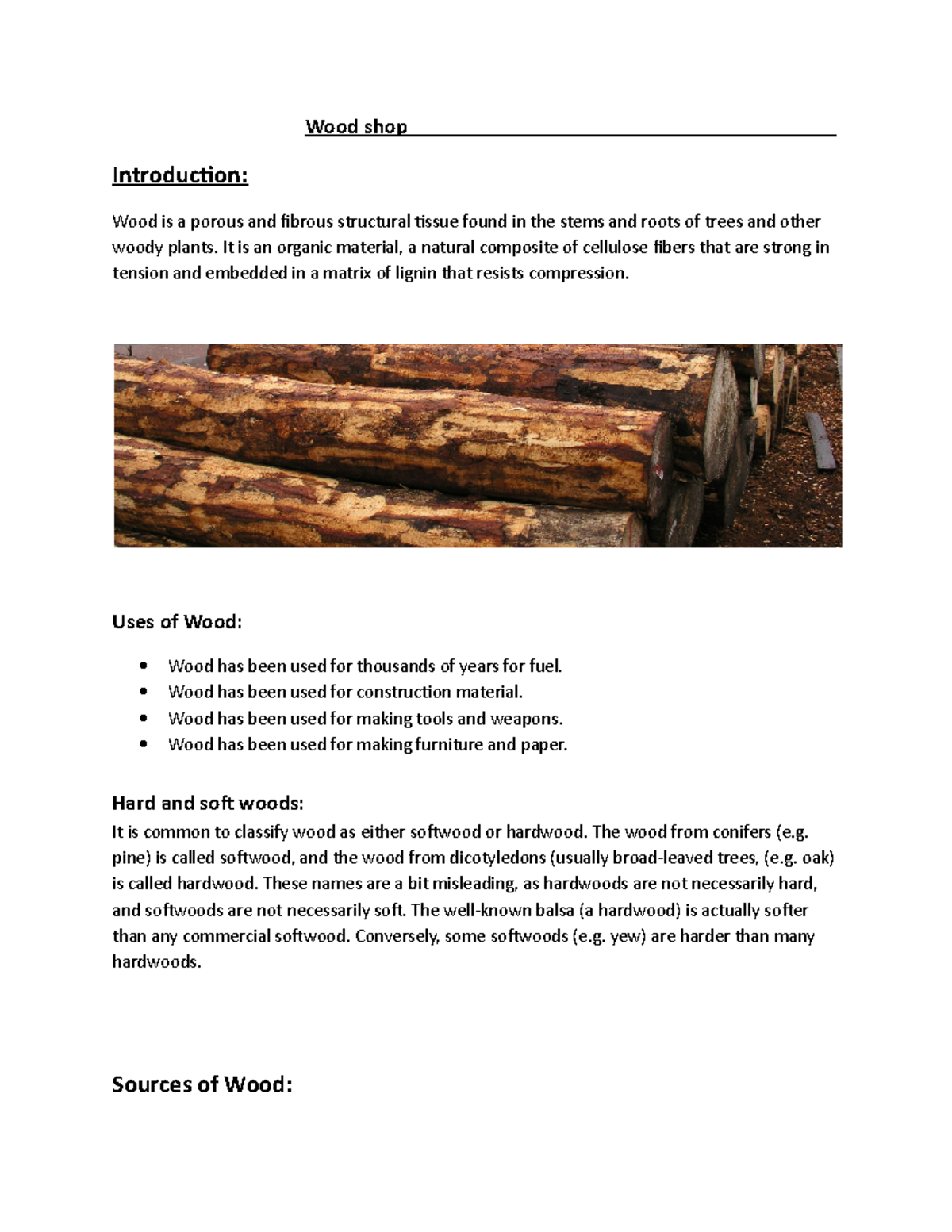 Wood shop - Wood shop - Wood shop Introduction: Wood is a porous and ...