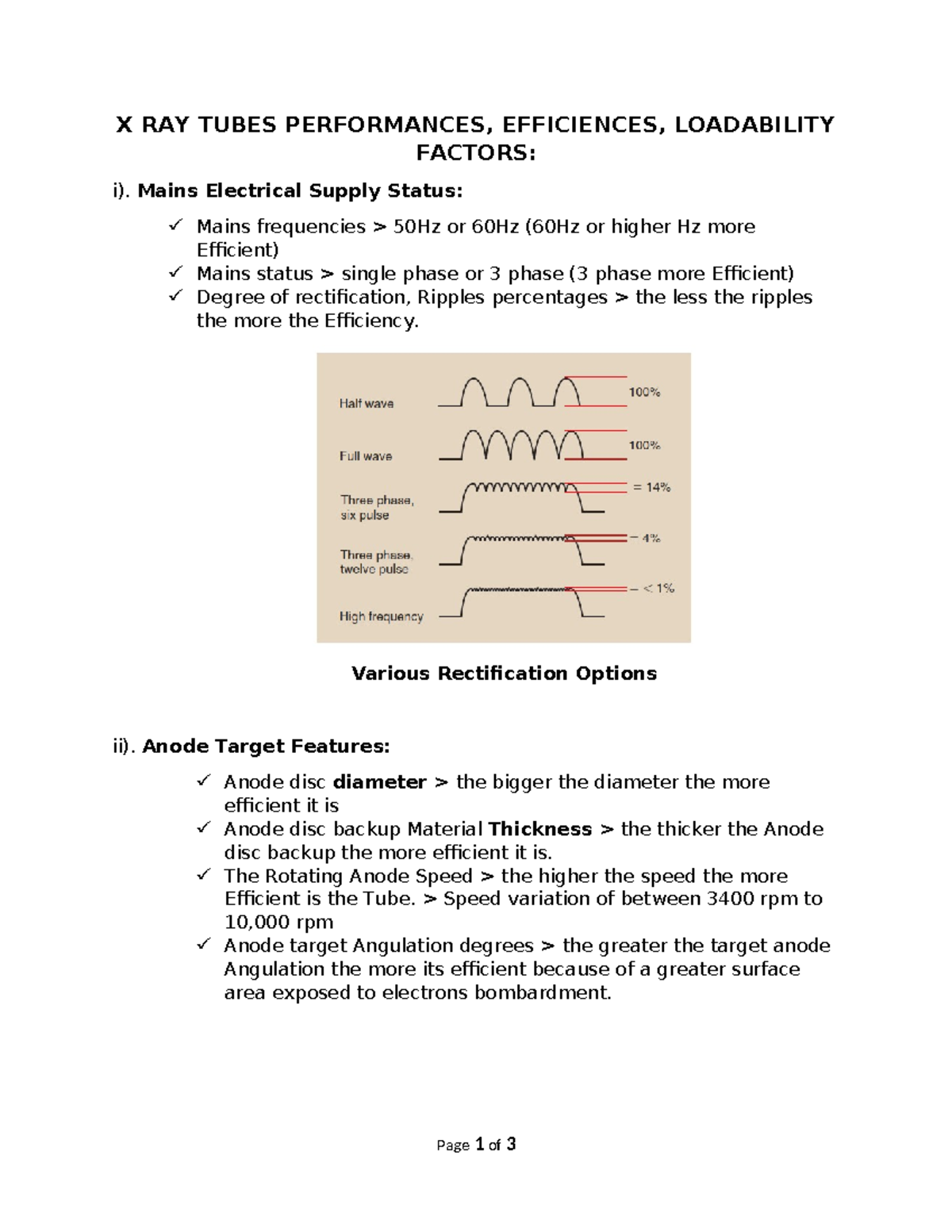 Sess8 =X Ray Tubes Performance Factors -Jan - X RAY TUBES PERFORMANCES ...