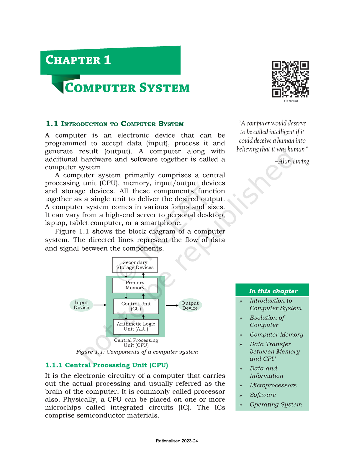 Kecs101 - 1 IntroductIon To Computer SyStem A Computer Is An Electronic ...