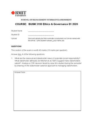 BUSM4194 Leadership A1 removed - 1. How would you describe Jack Ma's ...