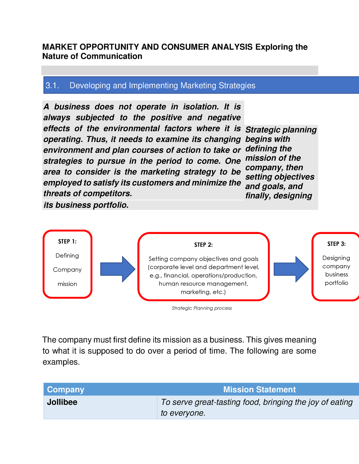 Market Opportunity AND Consumer Analysis Exploring the Nature of ...