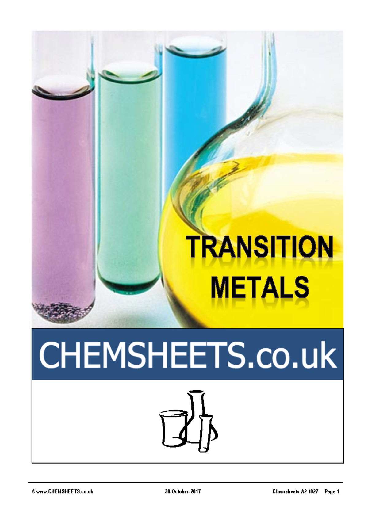 Transition metals - chem sheets booklet - SECTION 1 – Introduction 1 ...