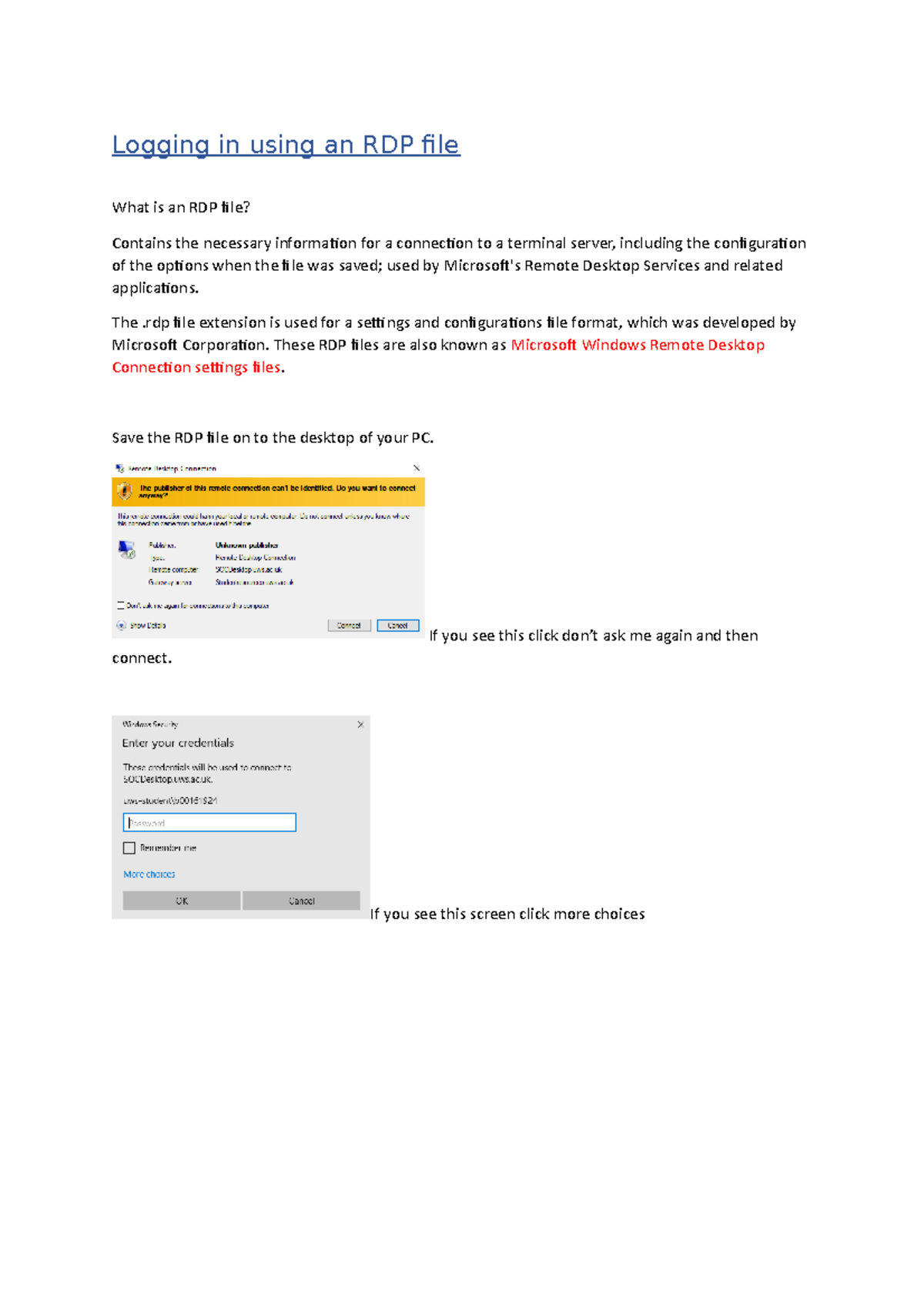 JF Logging in using an RDP file for SQL Server 04Feb2022 Logging in