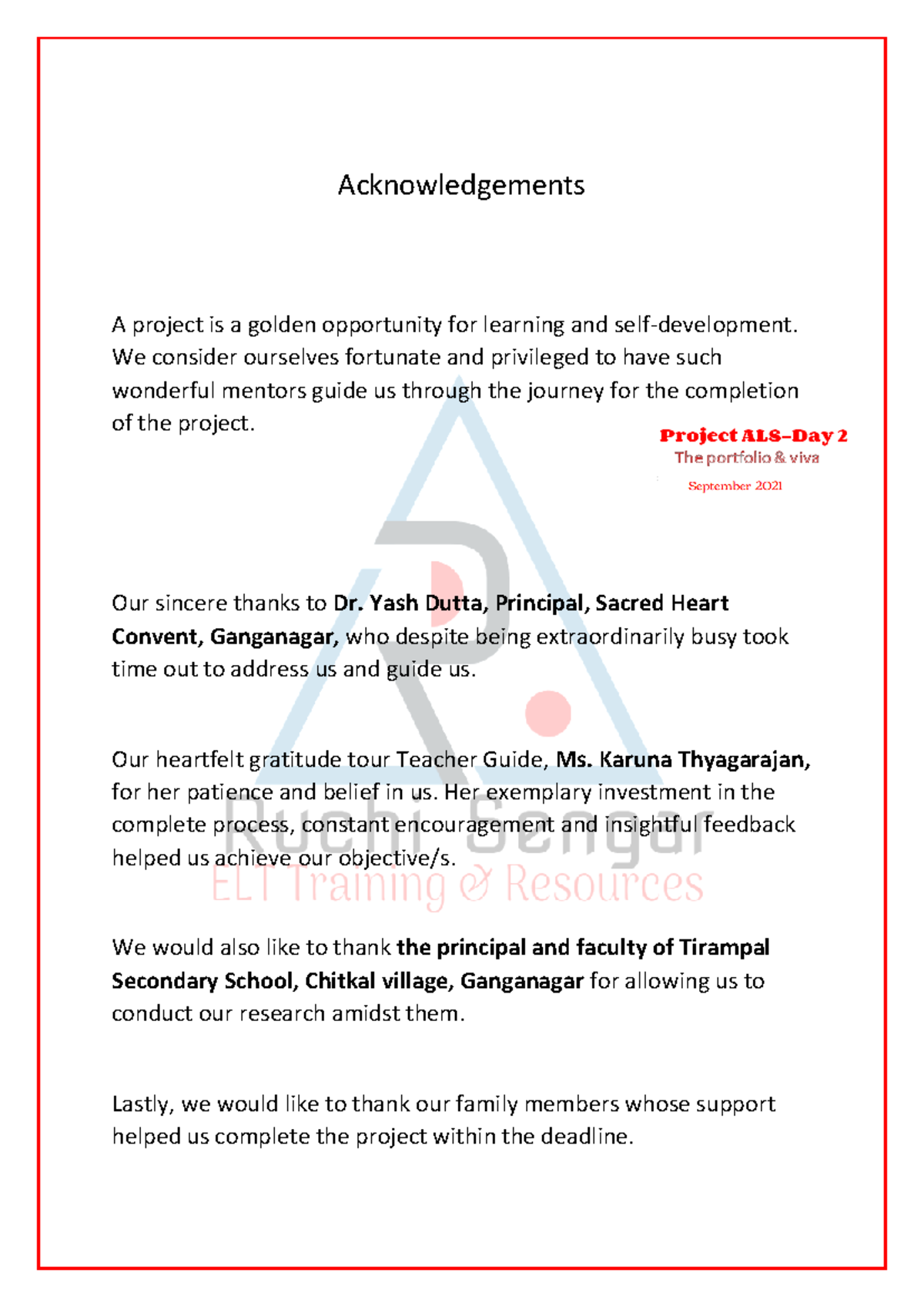 Acknowledgements - Helpful for project - Acknowledgements A project is ...