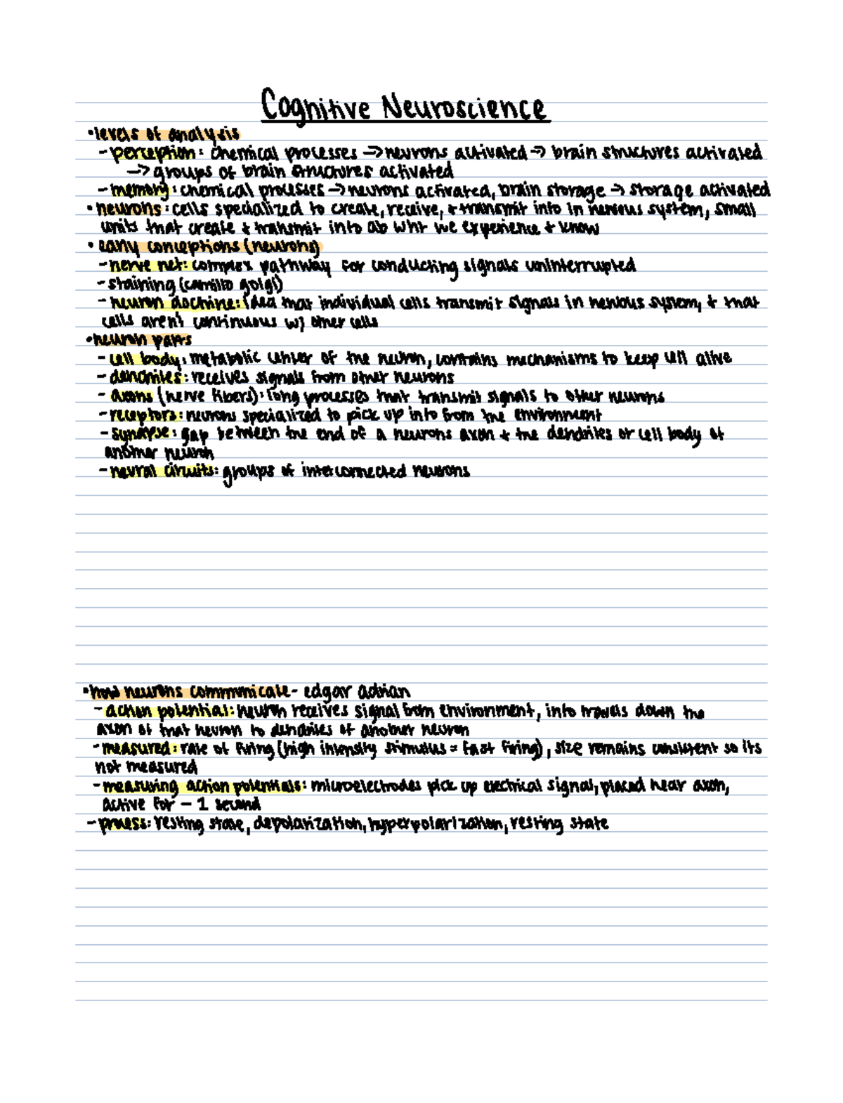 Psy 422 Chapter 2 - neuroscience - PSY 422 - Studocu
