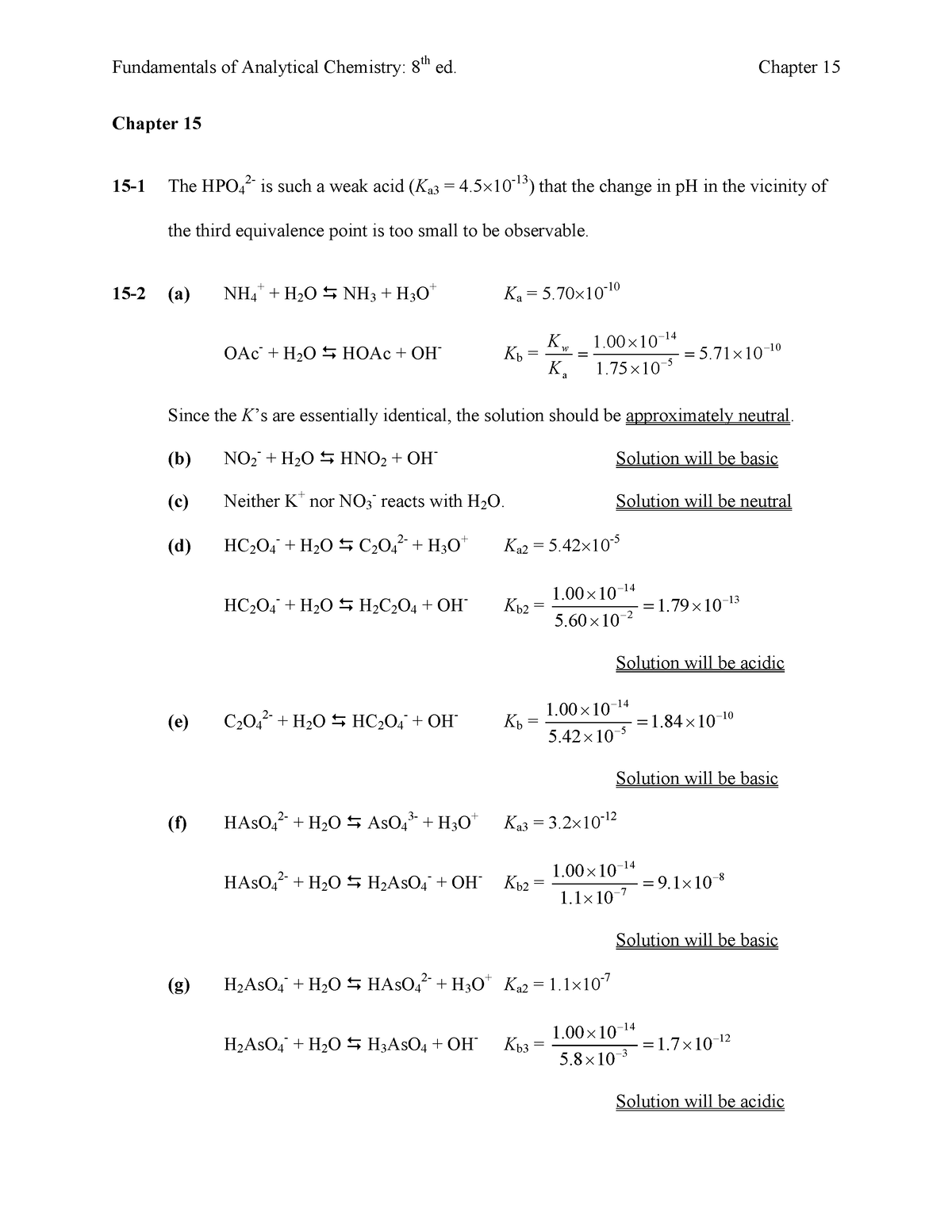 349615168 Chapter 15 Solutions - Fundamentals of Analytical Chemistry ...