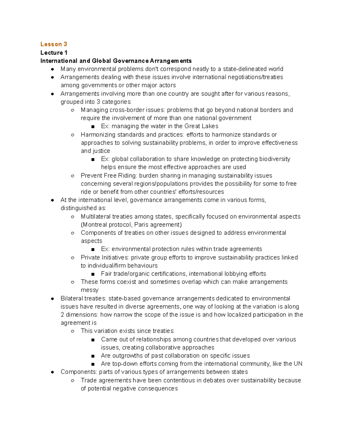 Poli 208 lesson 3 - Lesson 3 Lecture 1 International and Global ...