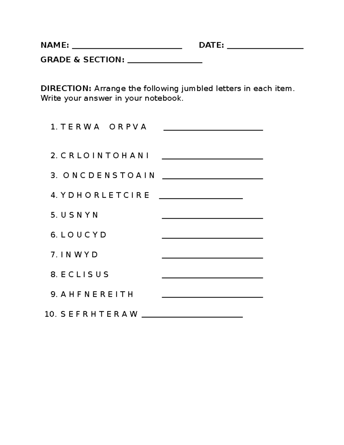 ADM Science______ - Science, Technology and Society - NAME: DATE: GRADE ...