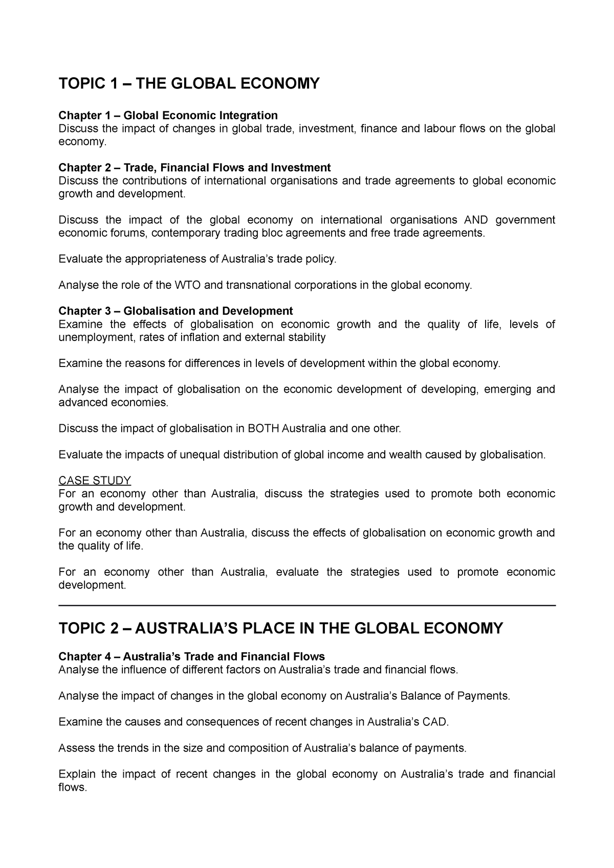 global economic integration essay