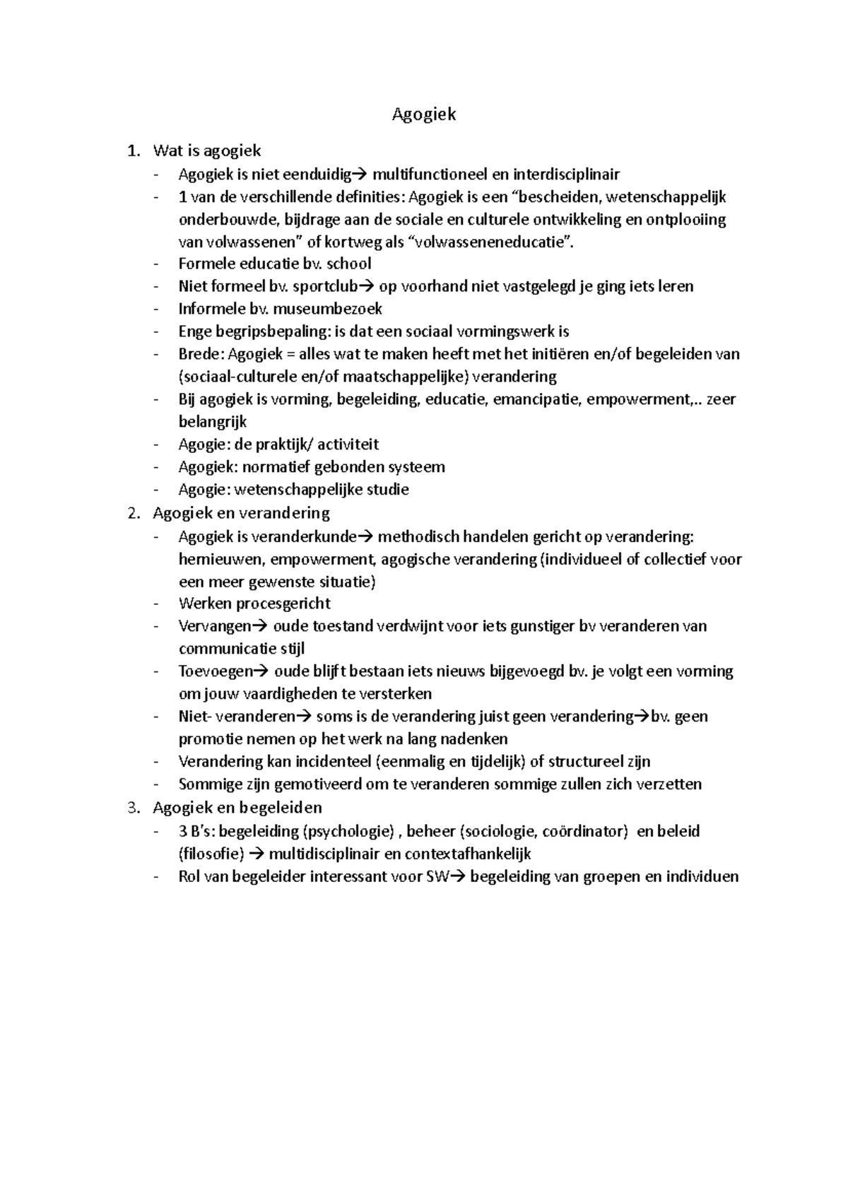 Agogiek - heel het semester - Agogiek 1. Wat is agogiek Agogiek is niet ...