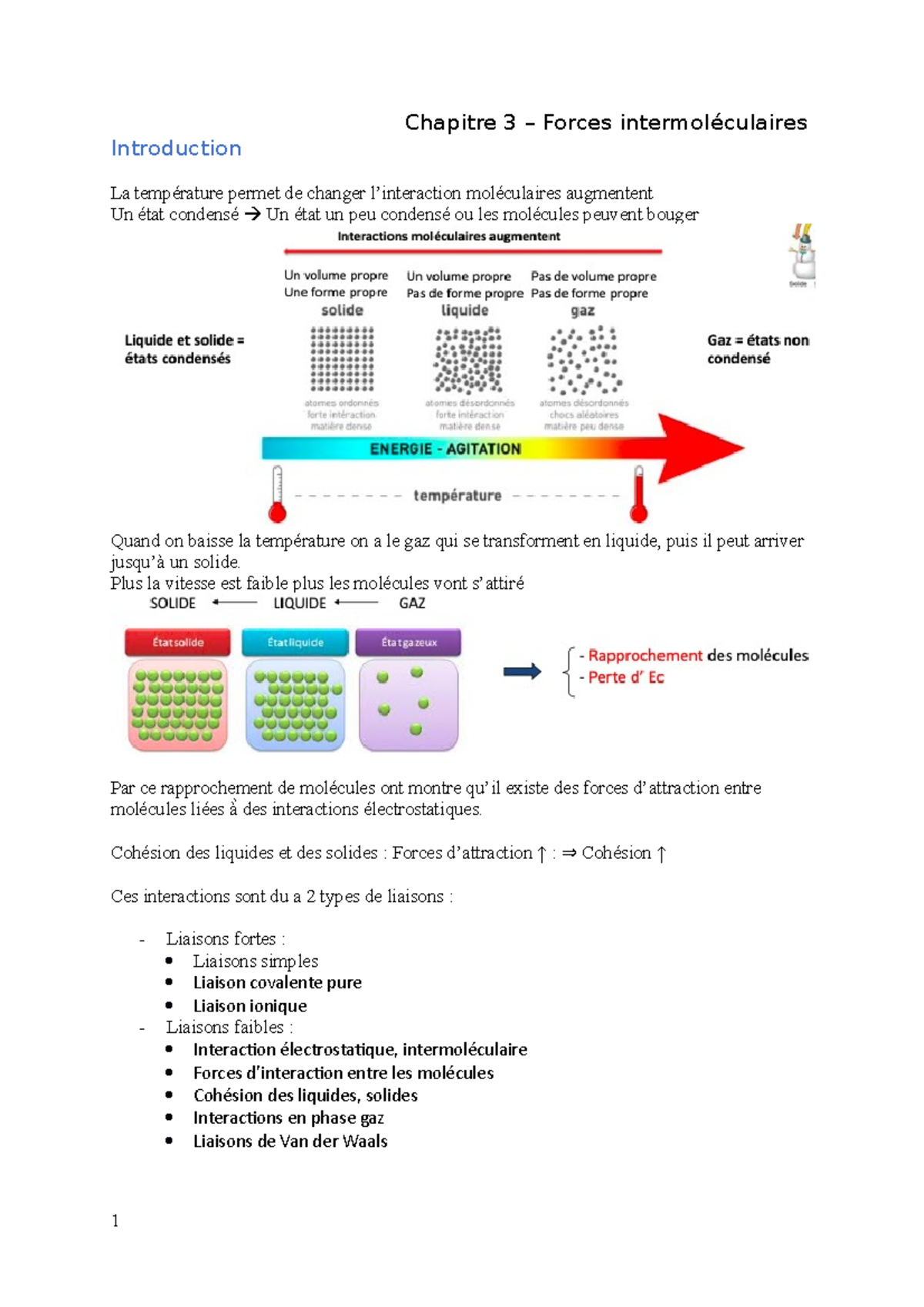 Biomolécules B Chapitre 3Force Interaction Chapitre 3 Forces