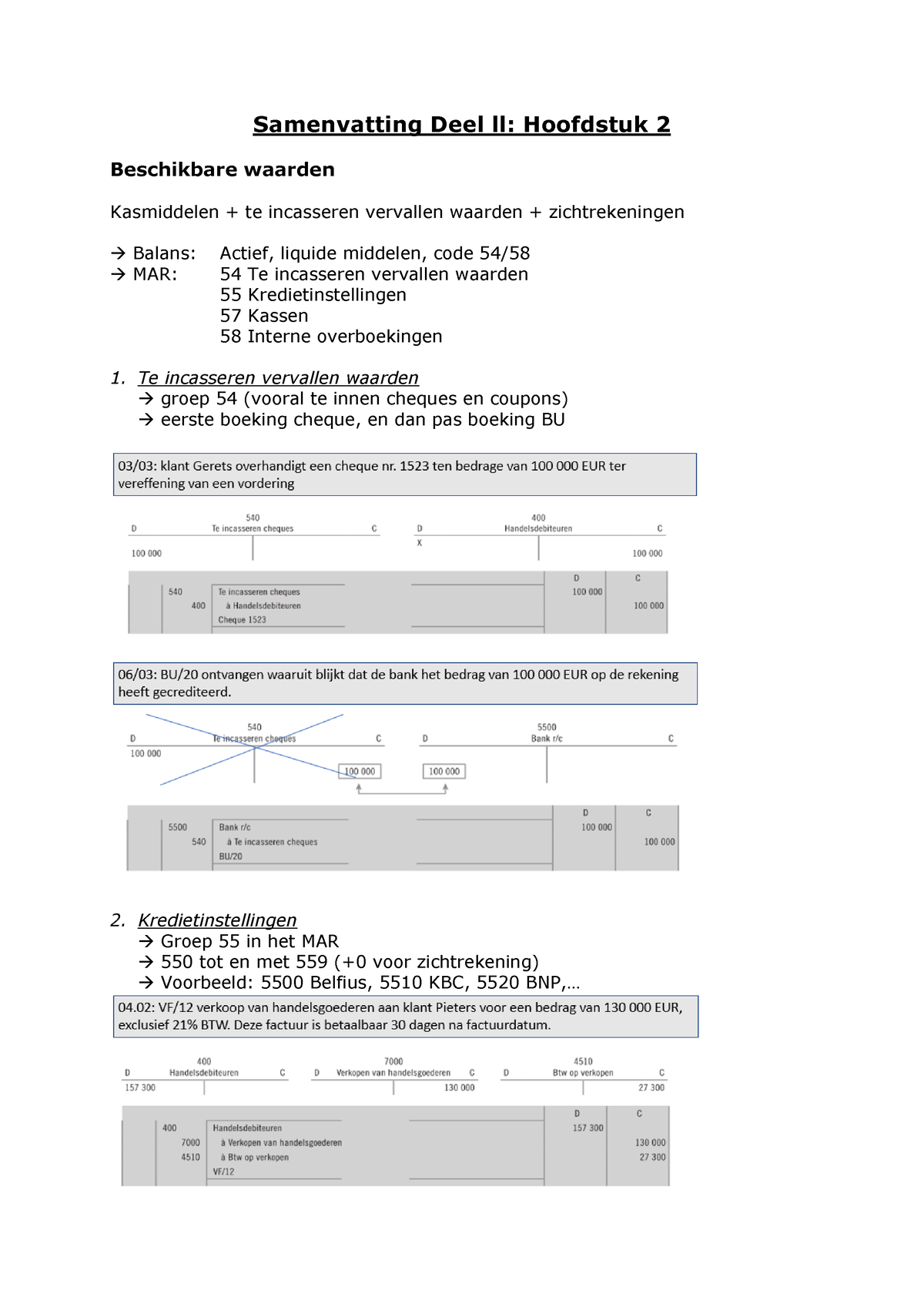 Financial Accounting 1: Deel Ll: Hoofdstuk 1: Commerciële Activiteiten ...