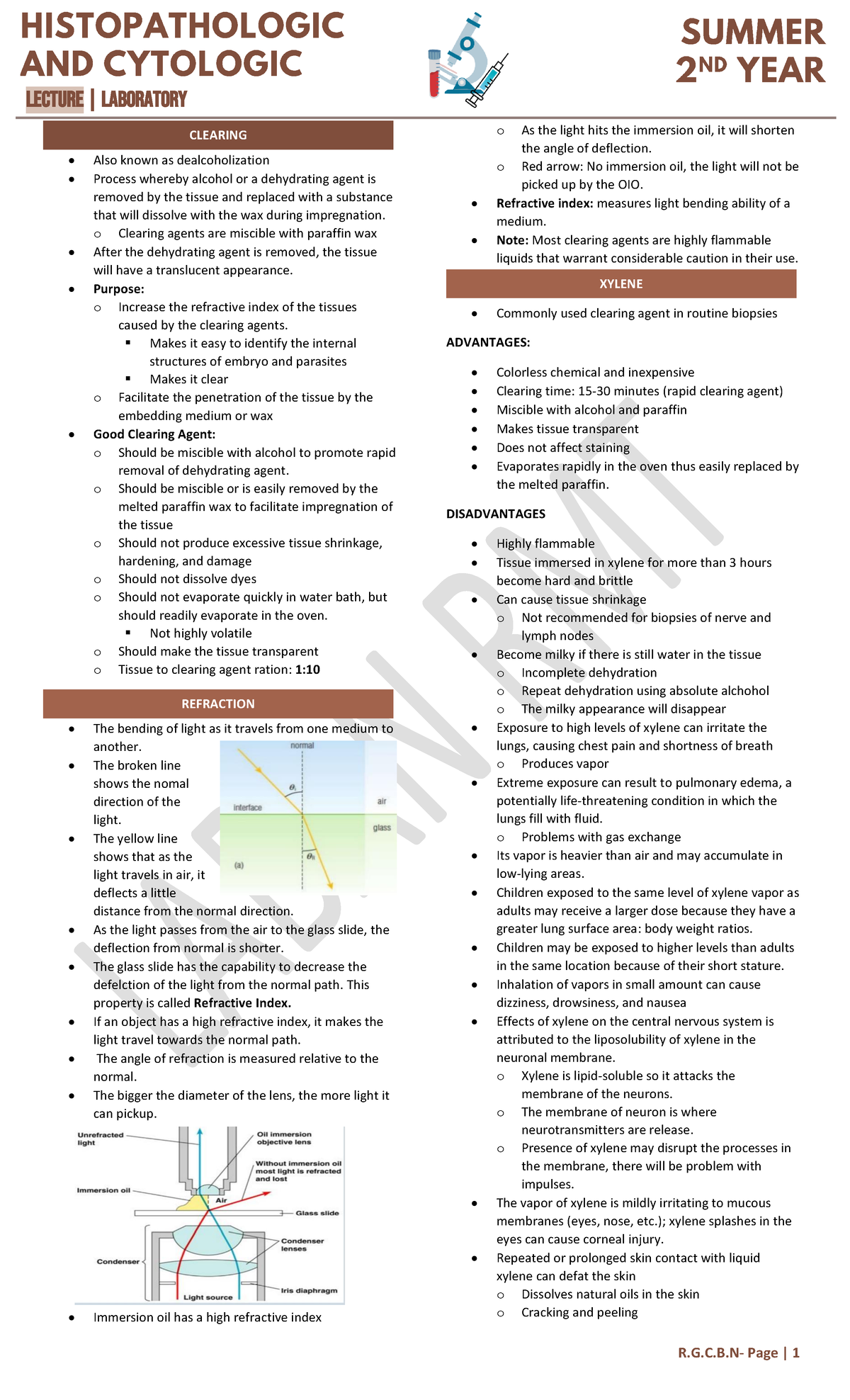 Clearing - R.G.C.B- Page | 1 LECTURE | LABORATORY Also Known As ...