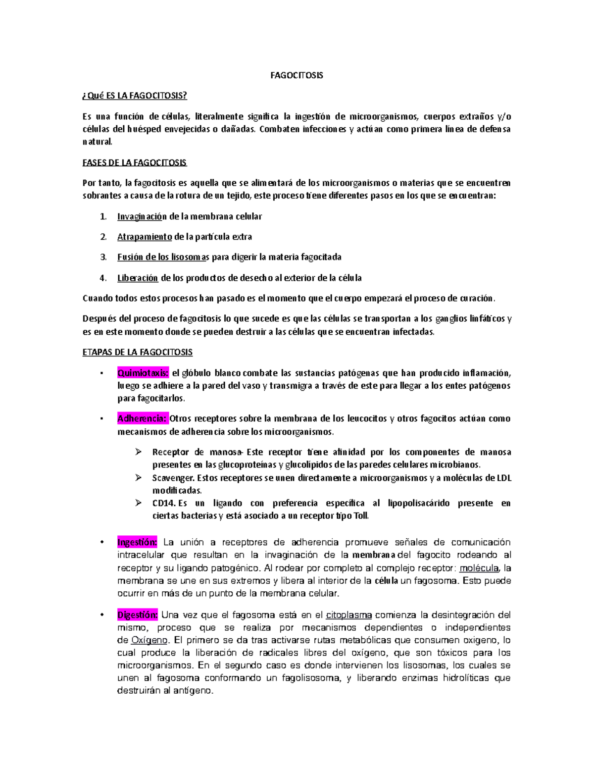 Fagocitosis - Fagocitosis ¿qué Es La Fagocitosis? Es Una Función De 