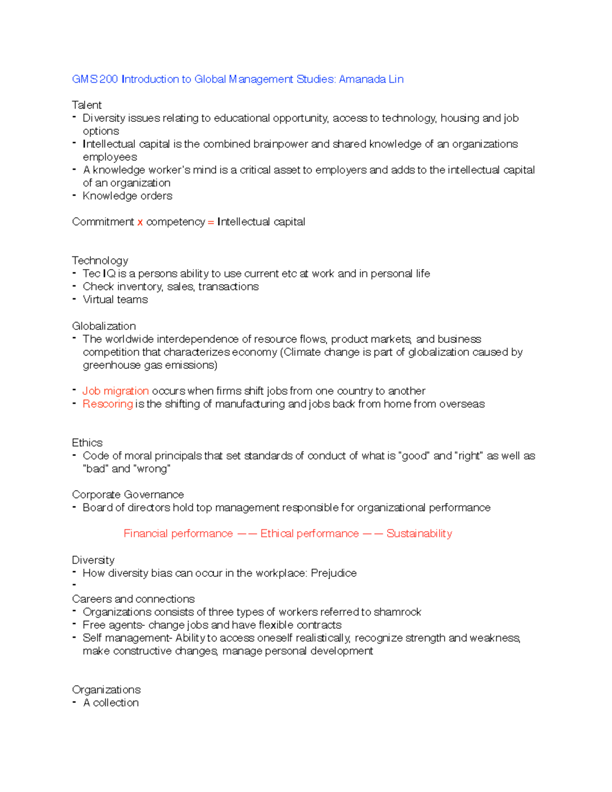 GMS Chapter one - GMS 200 Introduction to Global Management Studies ...