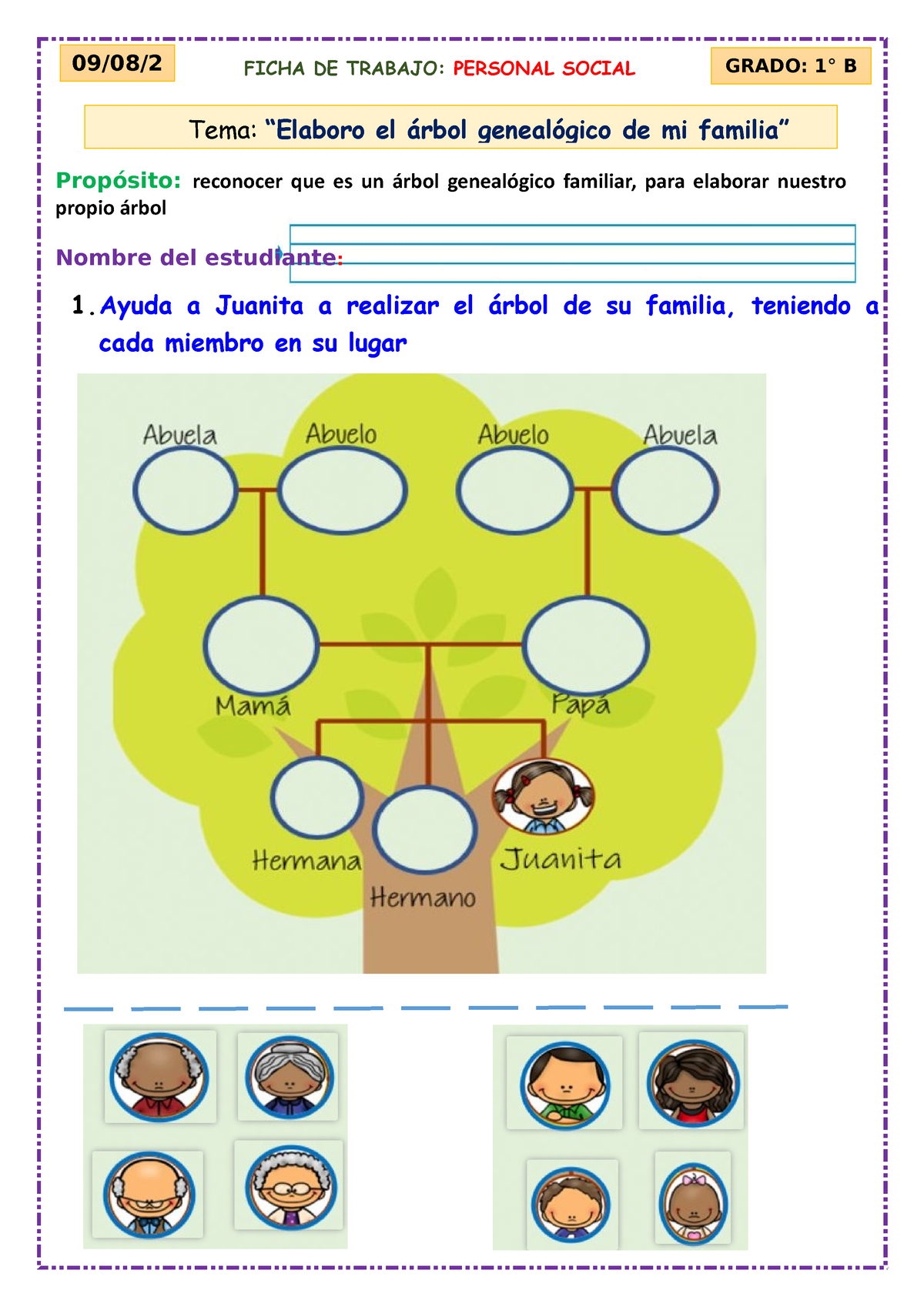 Ficha Arbol Genealogico Personal Social 09 08 23 Propósito Reconocer Que Es Un árbol 2127