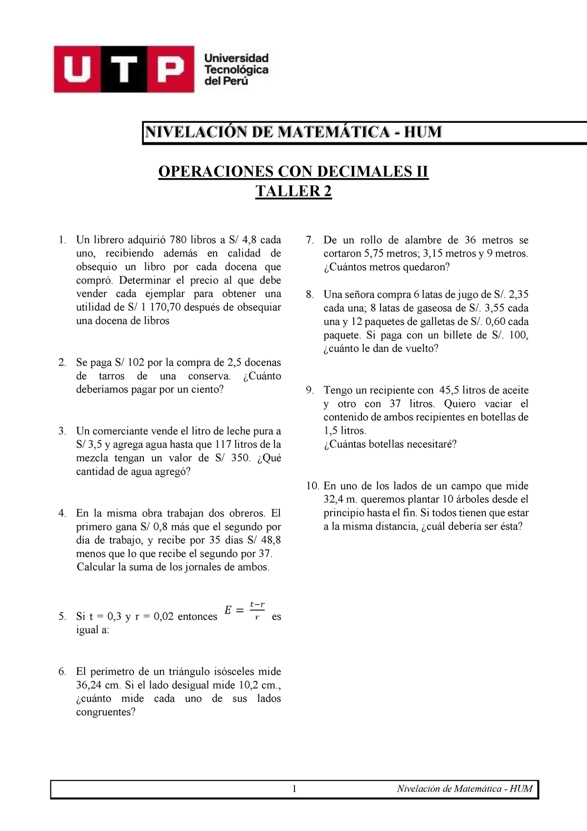 Semana Practica Semanal Utp 2021 Mes Marzo - NIVELACIÓN DE MATEMÁTICA ...