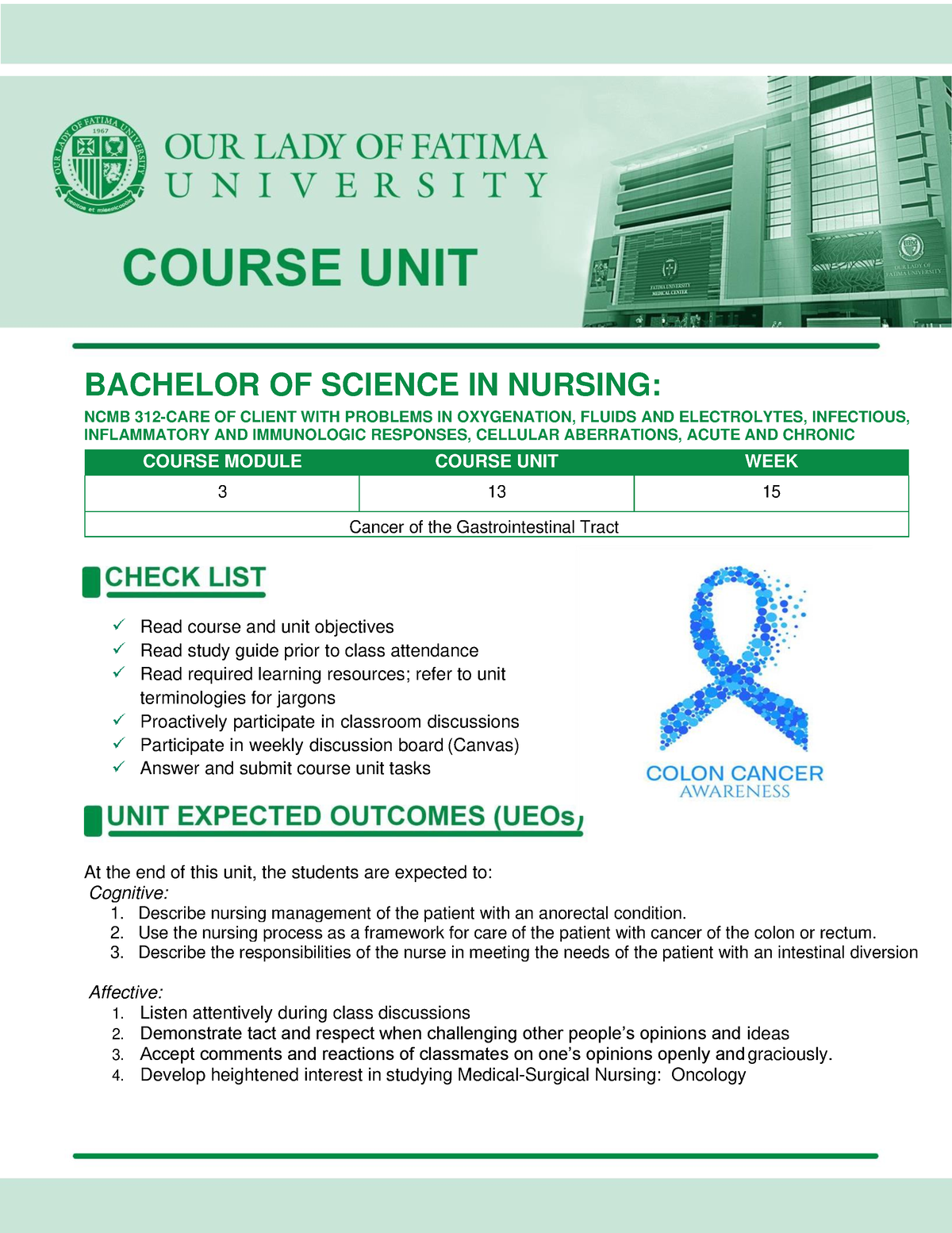 MS1 CU 13 -converted-2 - Ho - BACHELOR OF SCIENCE IN NURSING: NCMB 312 ...