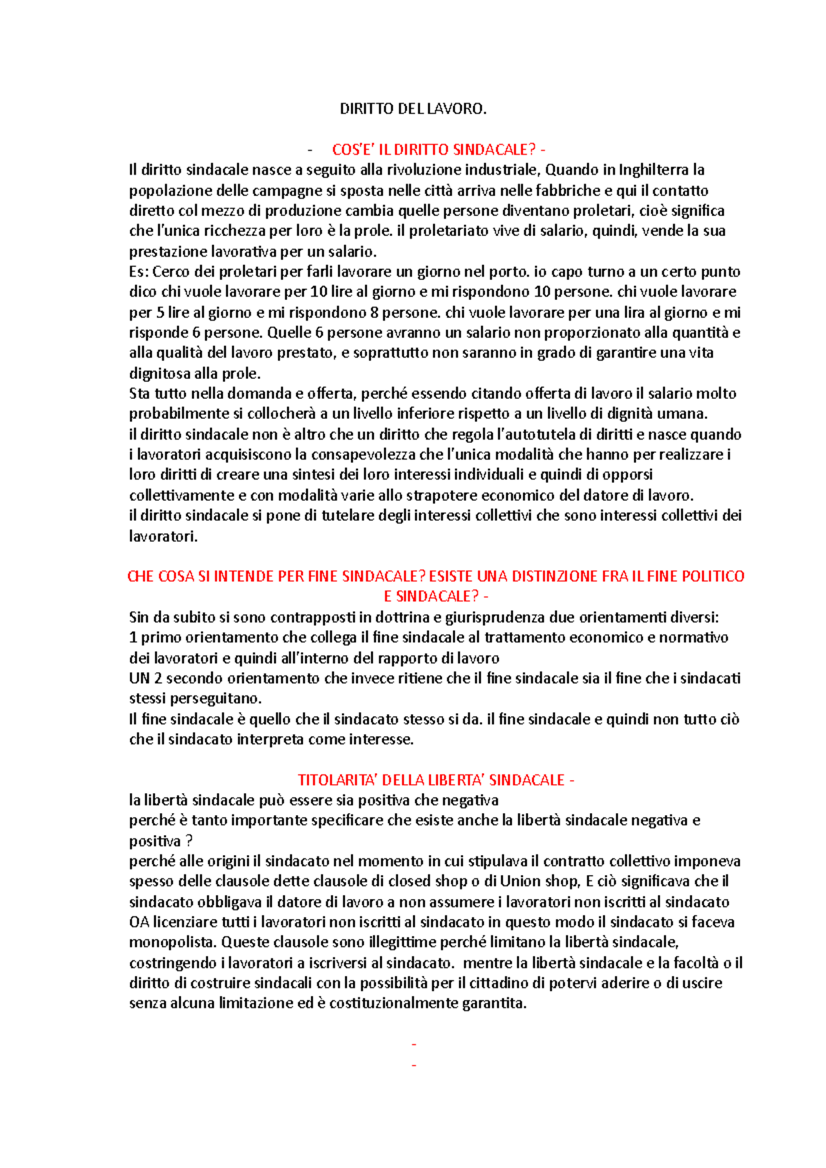 Diritto Del Lavoro - Canale B - DIRITTO DEL LAVORO. - COS’E’ IL DIRITTO ...