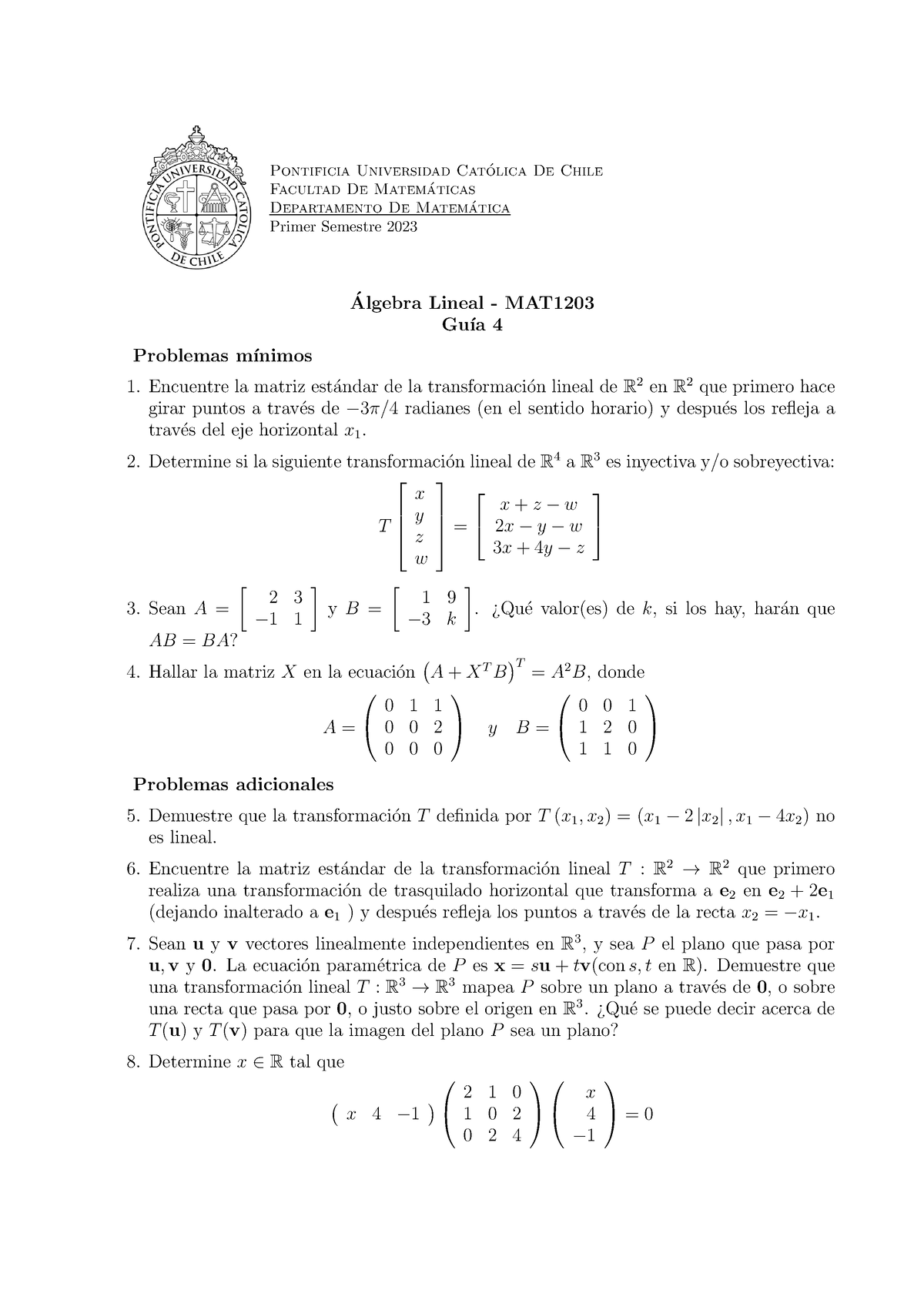 Ayudantia 4 - Ayudantía 4 De Aníbal - Pontificia Universidad Cat ́olica ...