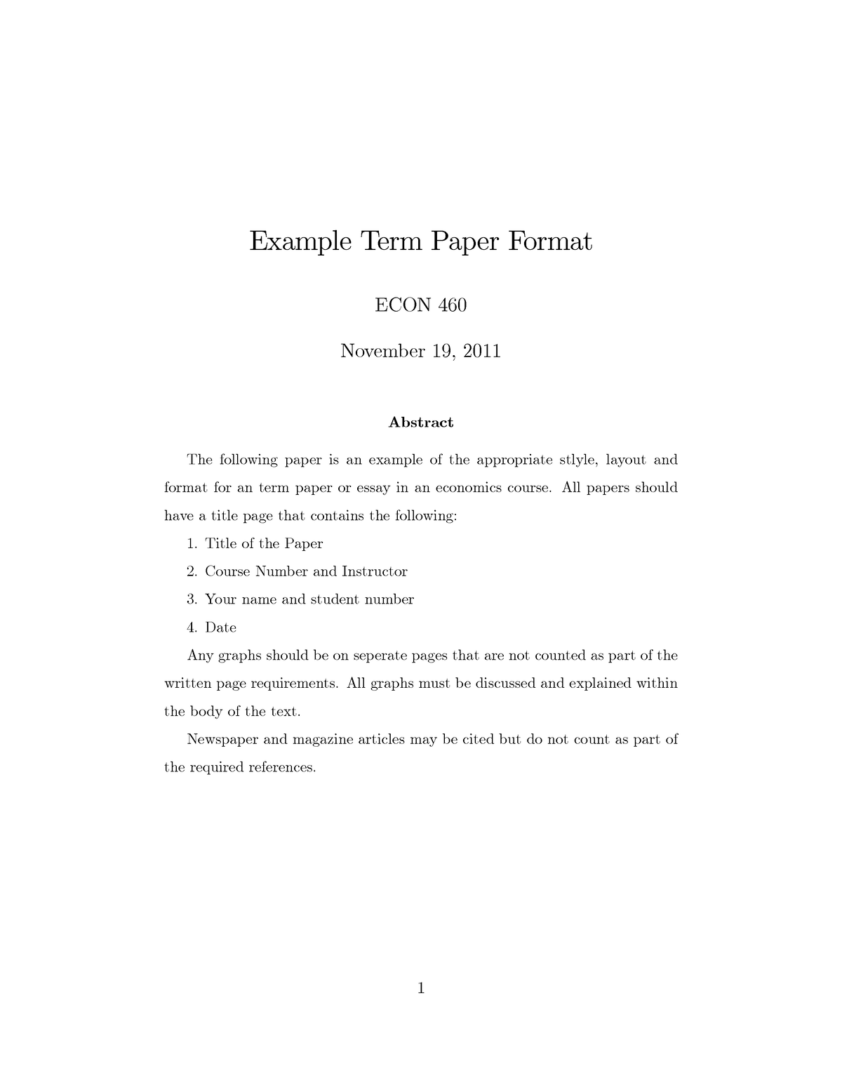 proper term paper format