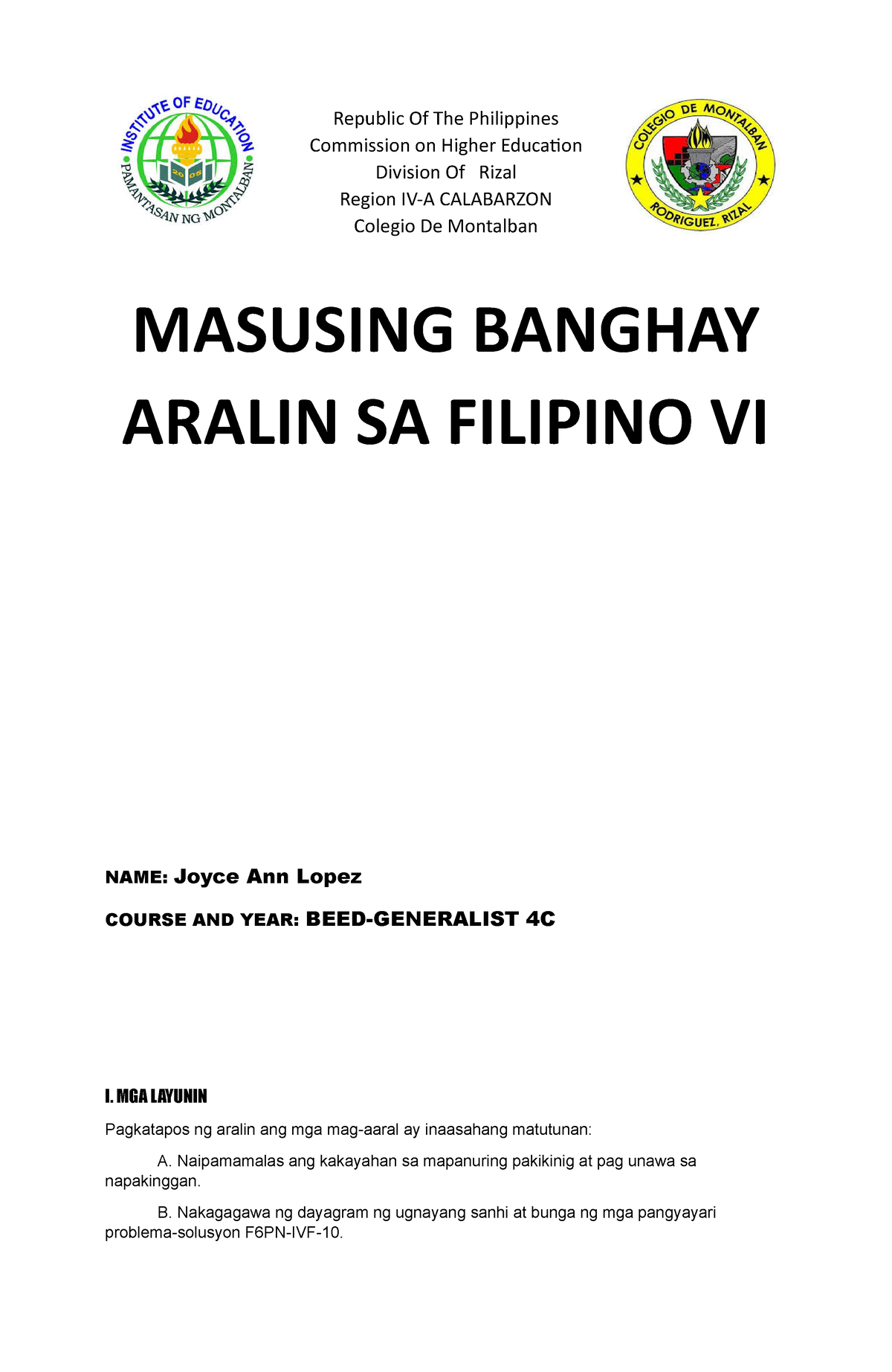 Detailed Lesson PLAN IN Filipino VI - ####### Republic Of The ...