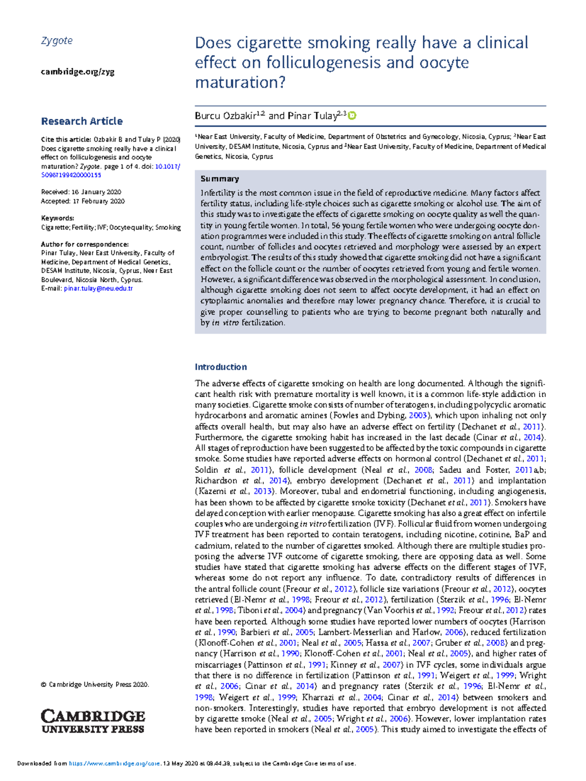 research paper about zygote