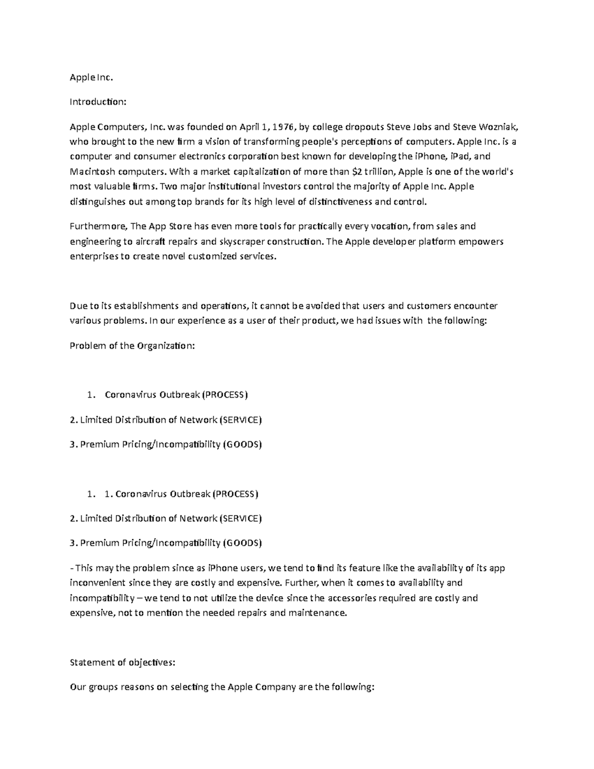 Case Analysis Apple incorporation 3 - Apple Inc. Introduction: Apple ...