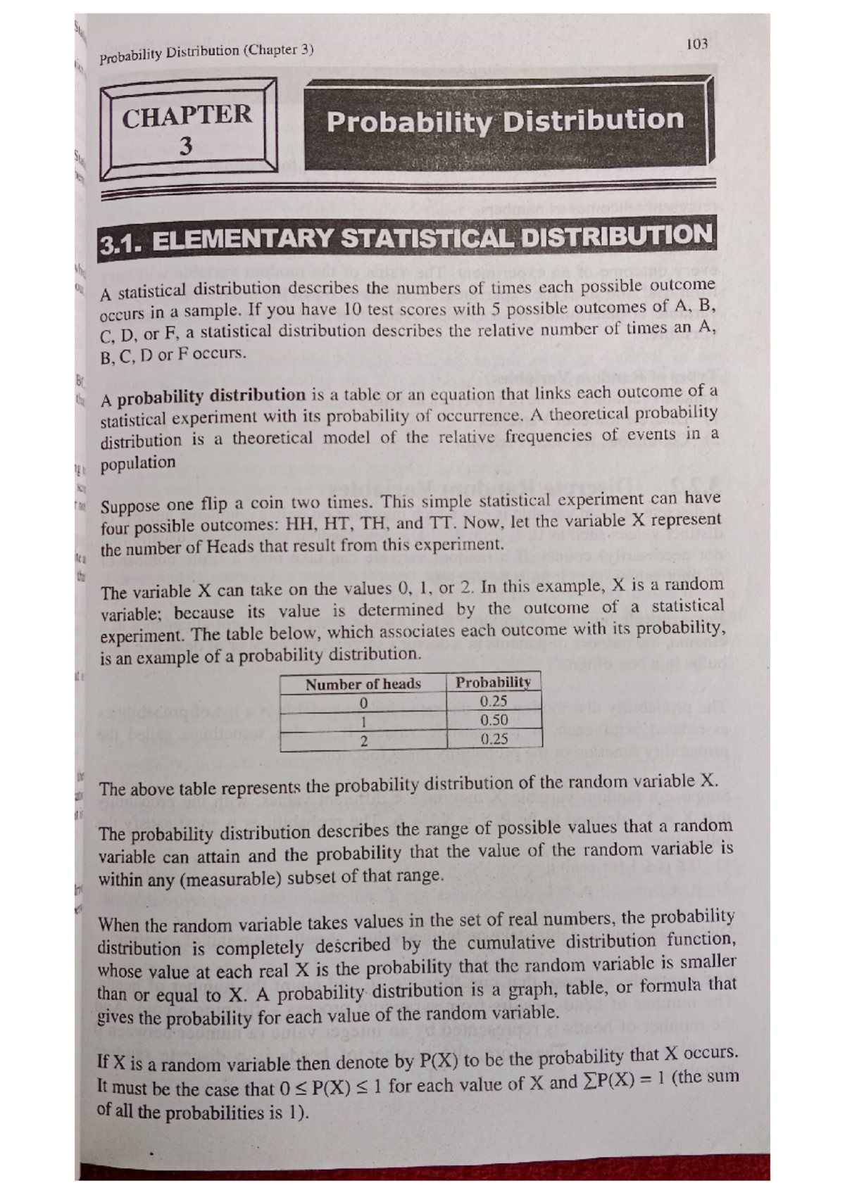 Chapter 3 probability distribution - Probability Distribution (Chapter ...