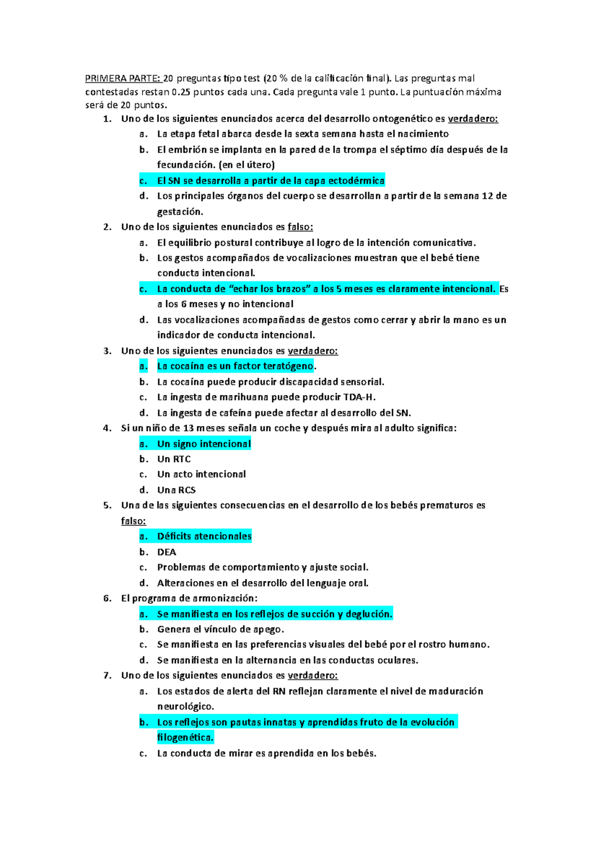 Examen 27 Mayo, Preguntas Y Respuestas - PRIMERA PARTE: 20 Preguntas ...