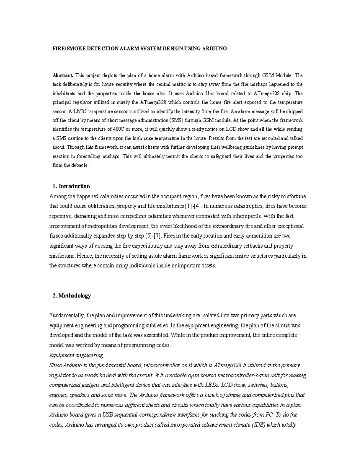 Alarm System regrg FIRE/SMOKE DETECTION ALARM SYSTEM DESIGN USING