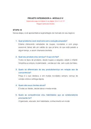 Wendell Daniel - TDA - Projeto Integrador 1 - 1 -2 -3 - SENAC EAD Curso ...