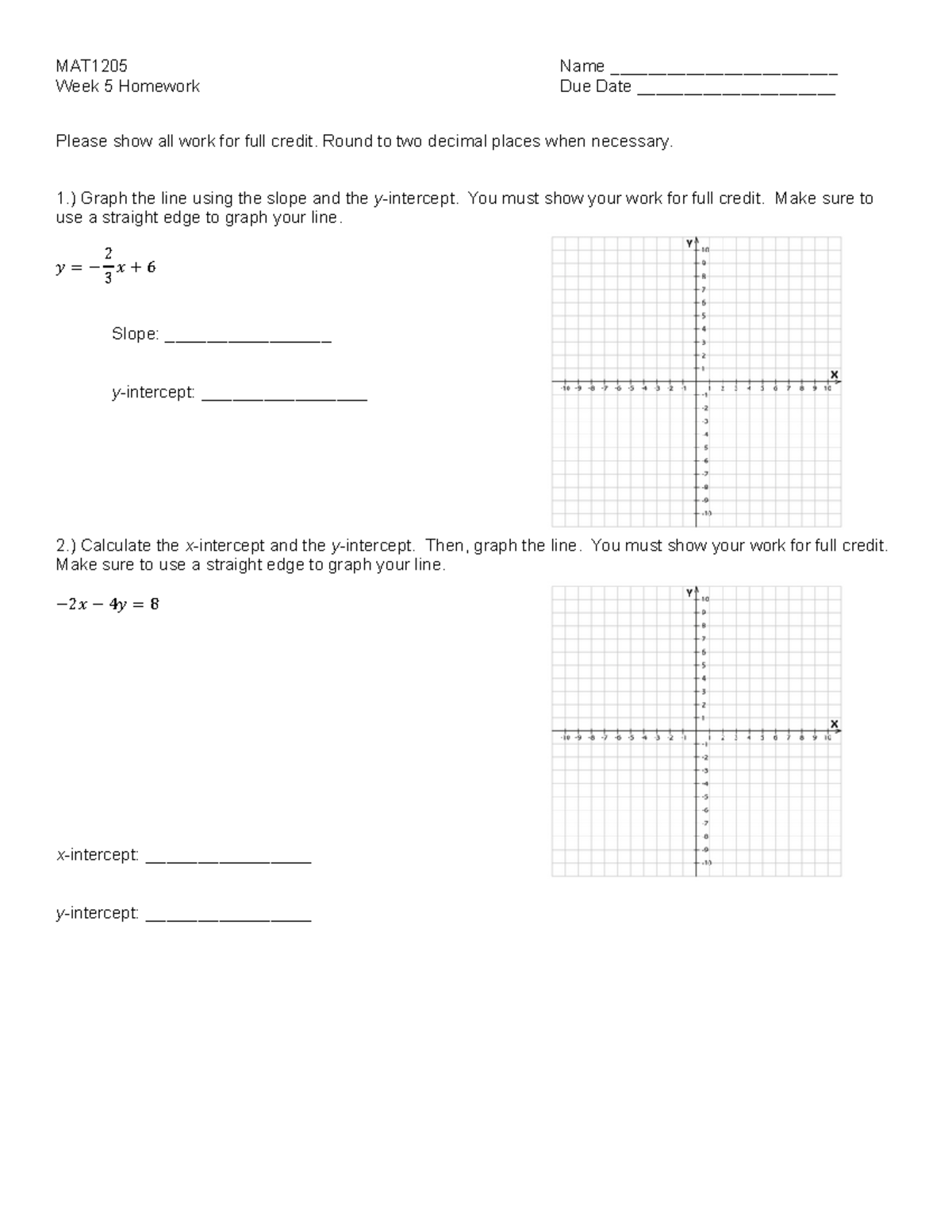 week 5 homework