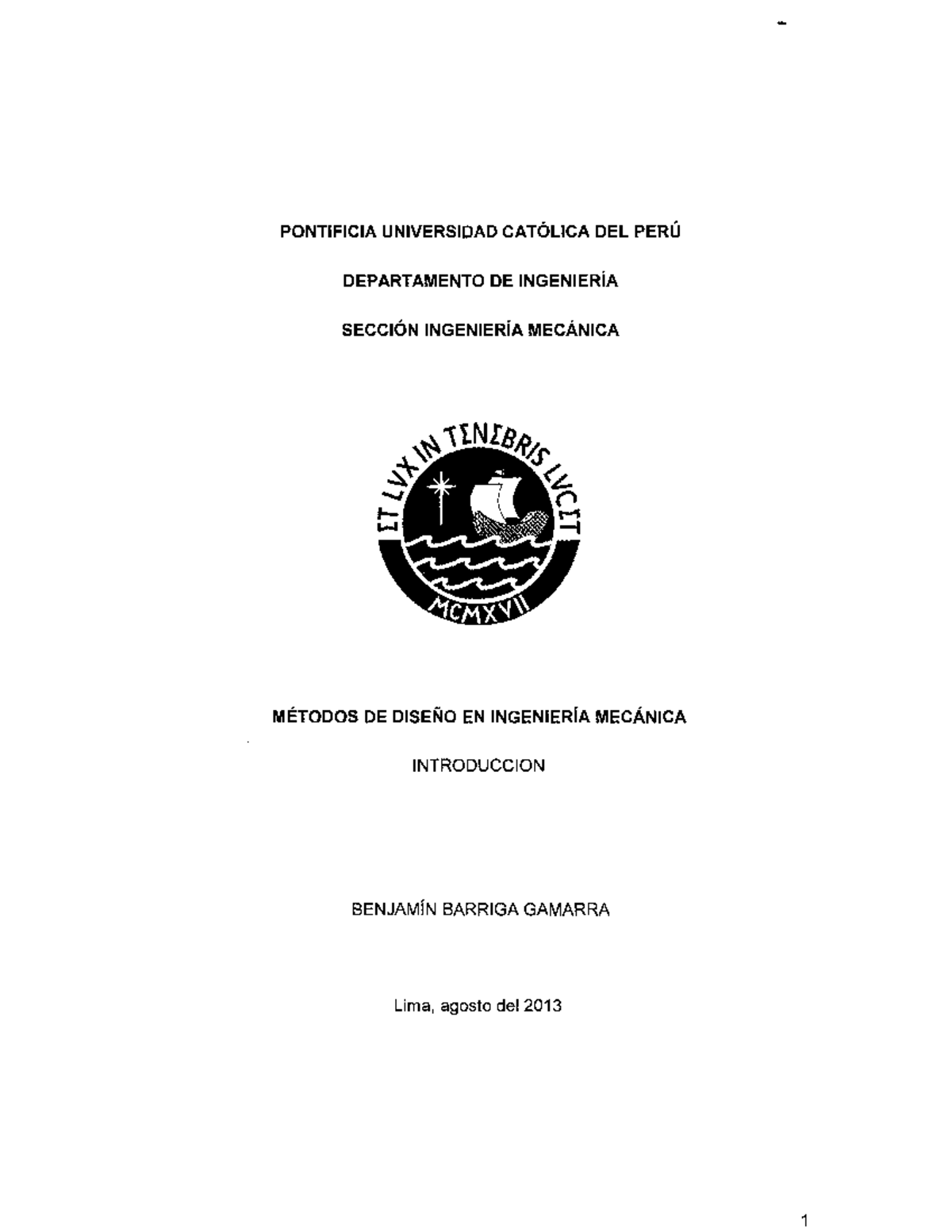 M todos De Dise o En Ing Mec nica Introduccion PONTIFICIA 