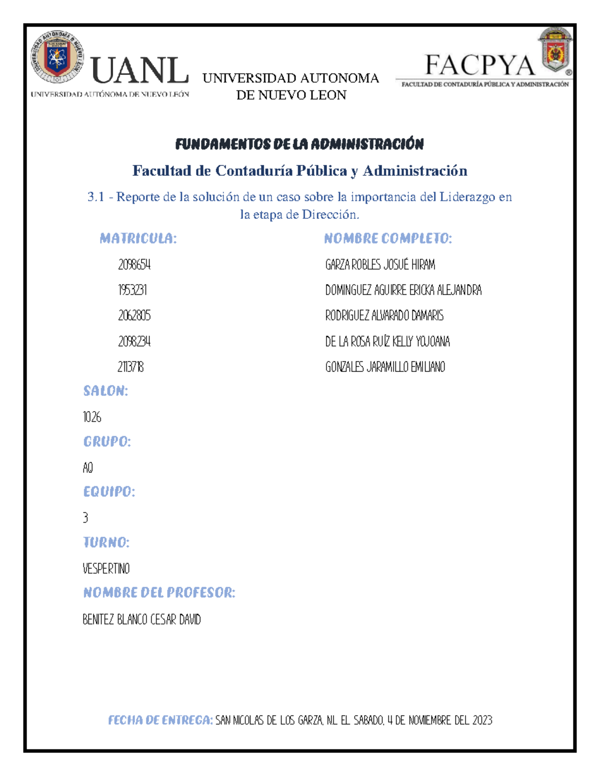 Evidencia 3 Funad - ... - UNIVERSIDAD AUTONOMA DE NUEVO LEON ...