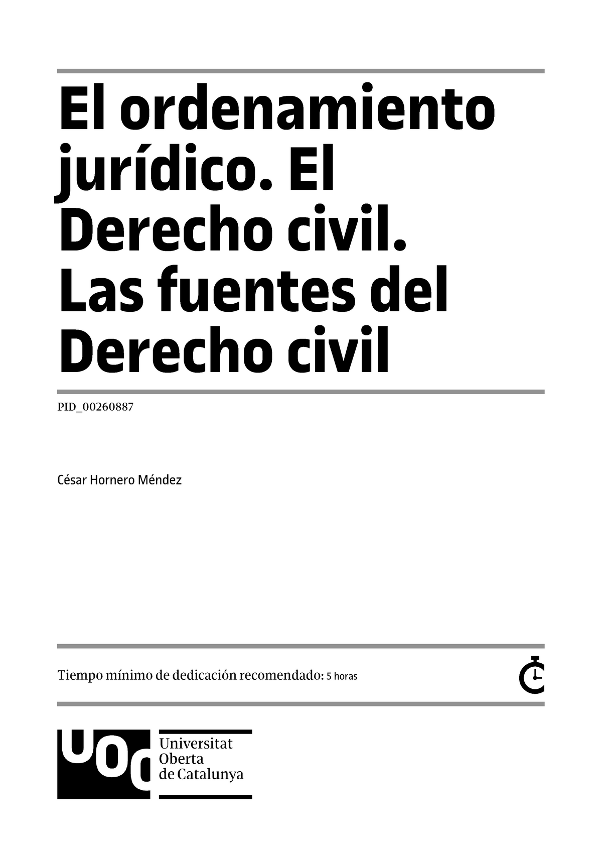 Modulo 1 Derecho Civil Modulos De Derecho - Derecho Civil I - UOC - Studocu