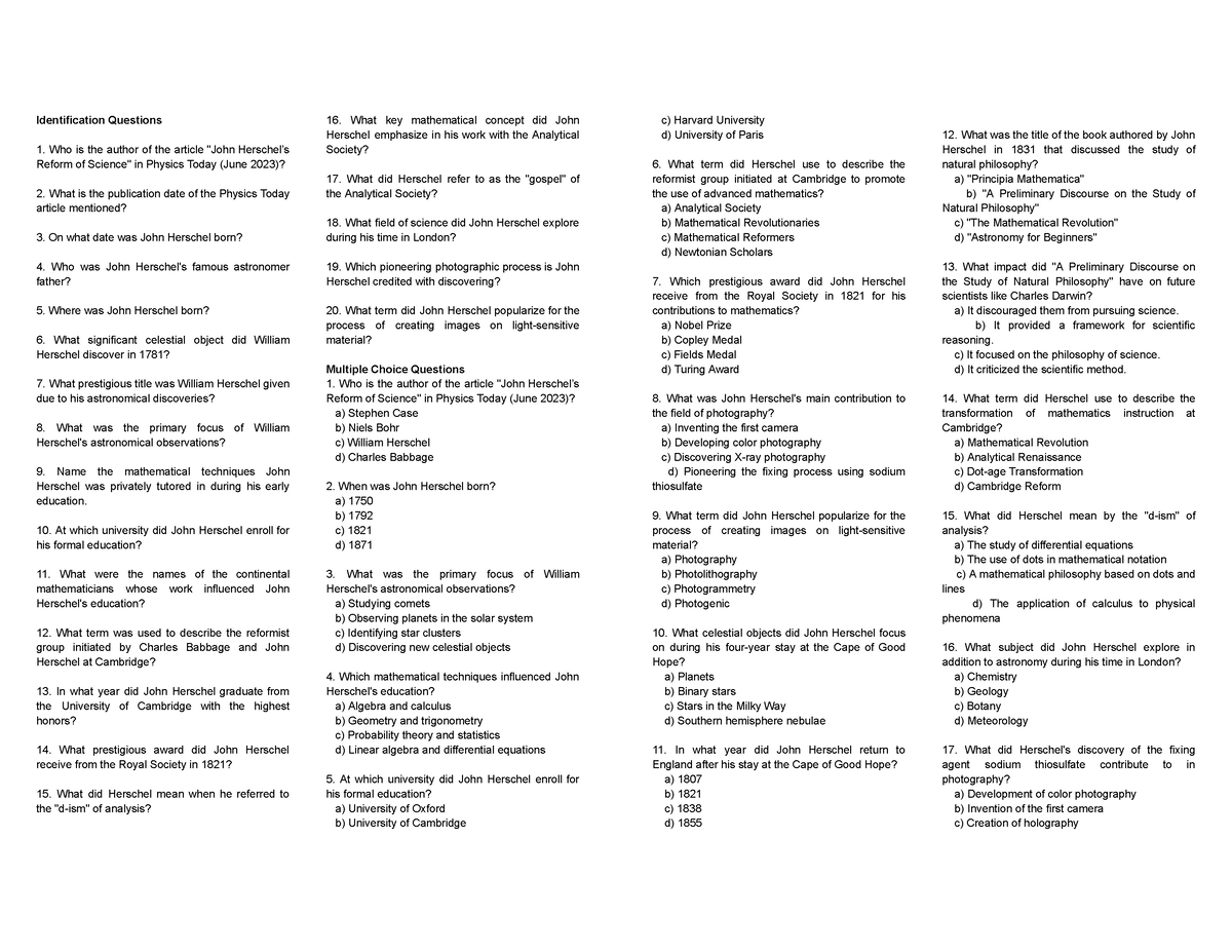 sts-sampleqs-sample-questionnaire-for-prelim-exam-identification