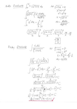 AS#1 - none - ALGEBRAIC SUBSTITUTION It is a method of integration used ...