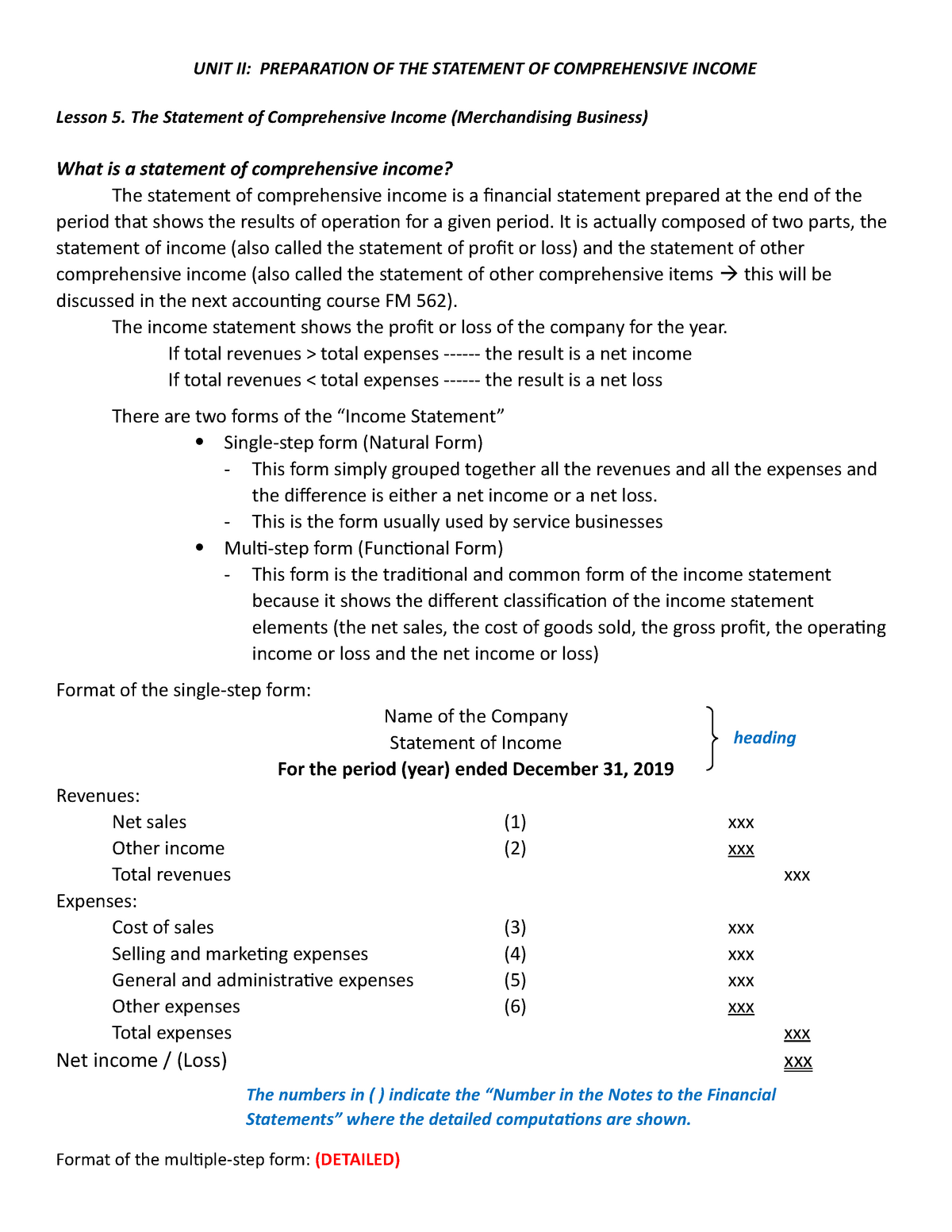 What Is The Statement Of Comprehensive Income Also Known As