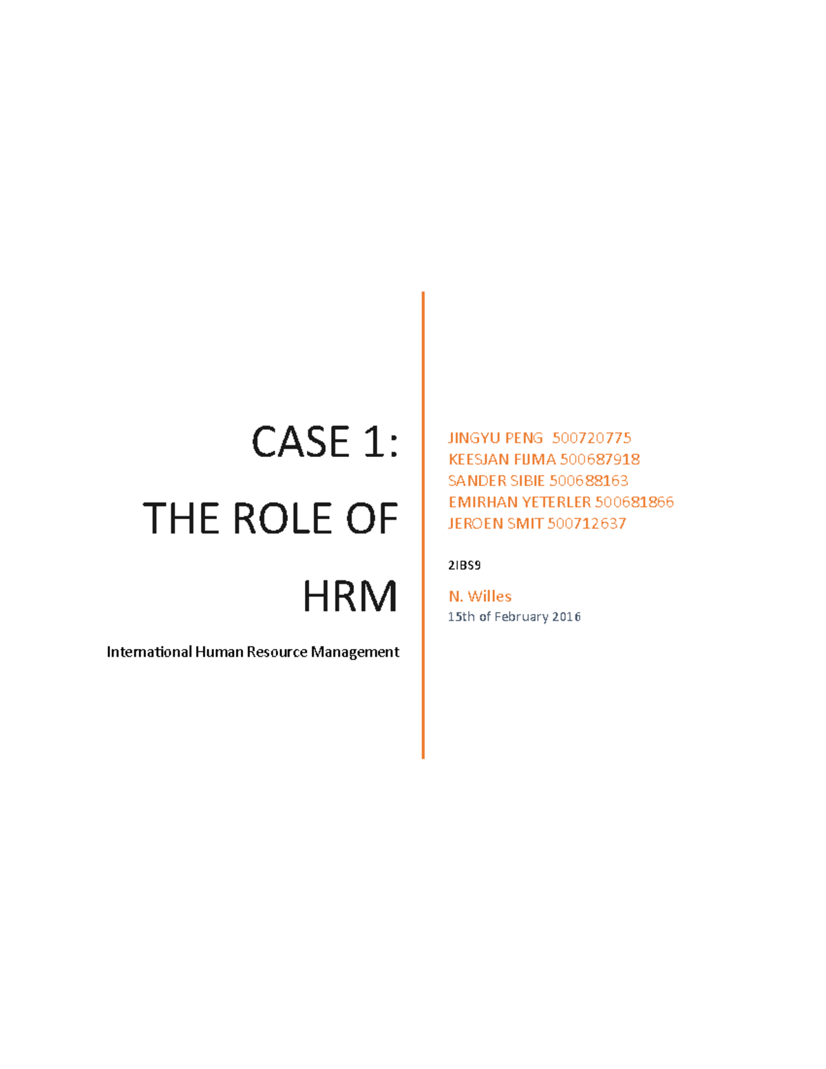 international human resource management case study