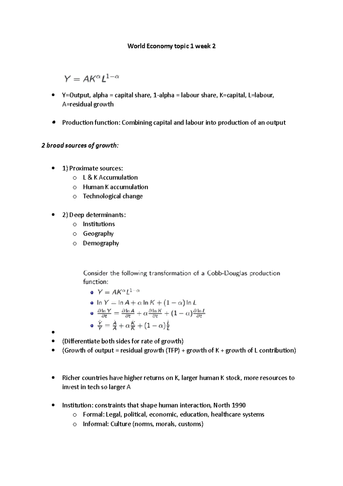 World Economy Week 2 - Lecture Notes 1.2, 1.3, 1.4 - World Economy ...