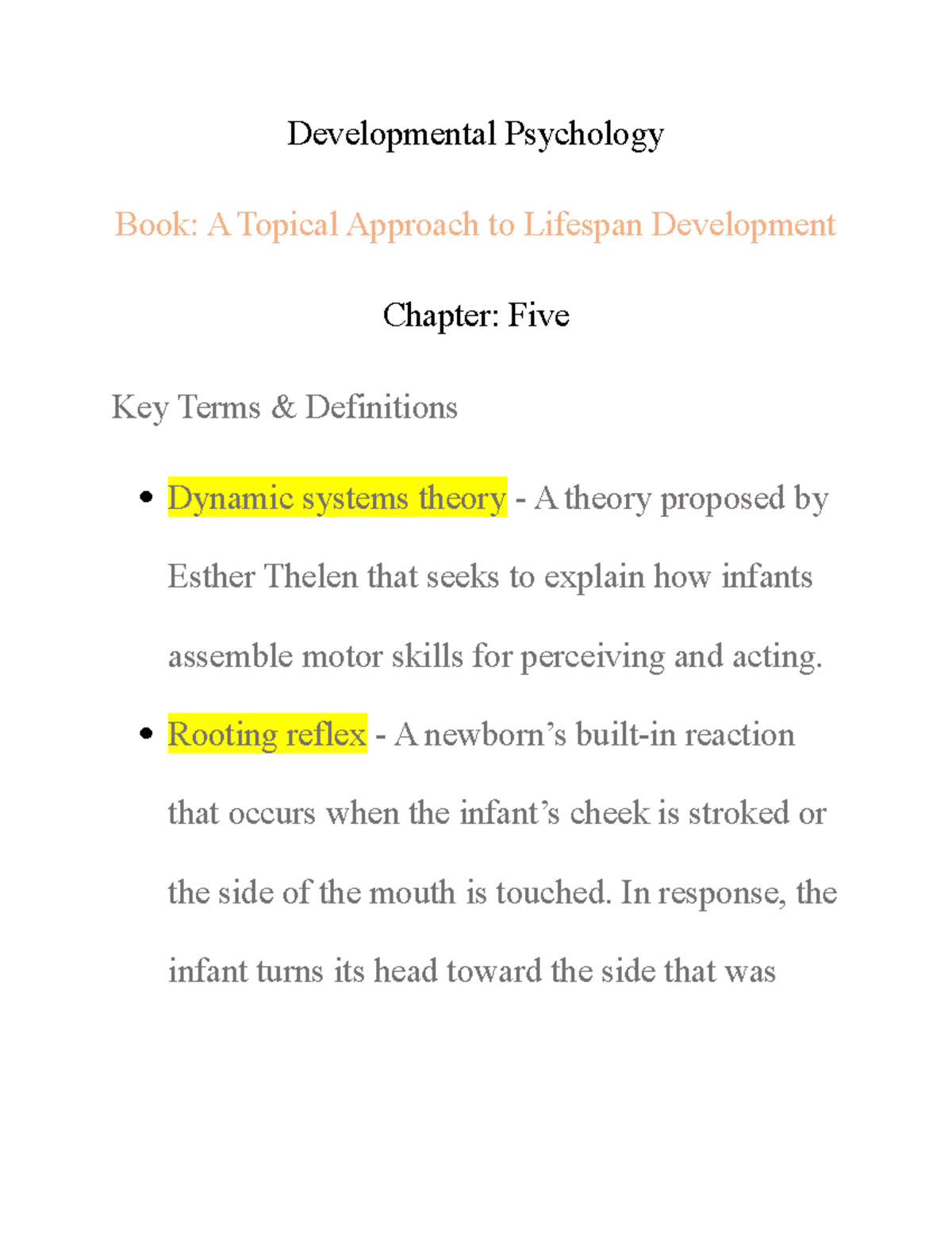 developmental psychology term paper topics