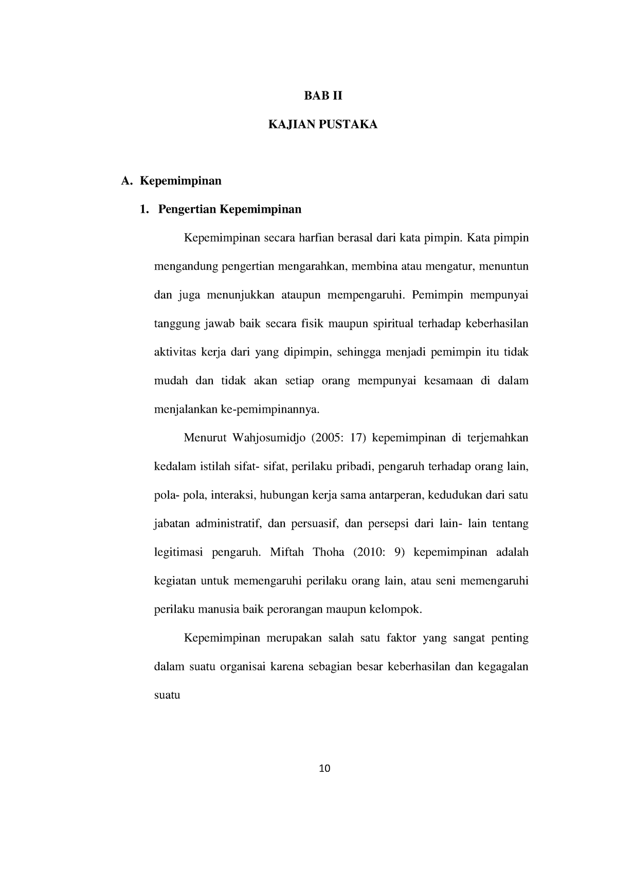 BAB 2 - Kepemimpinan - TUGAS KELOMPOK - BAB II KAJIAN PUSTAKA A ...