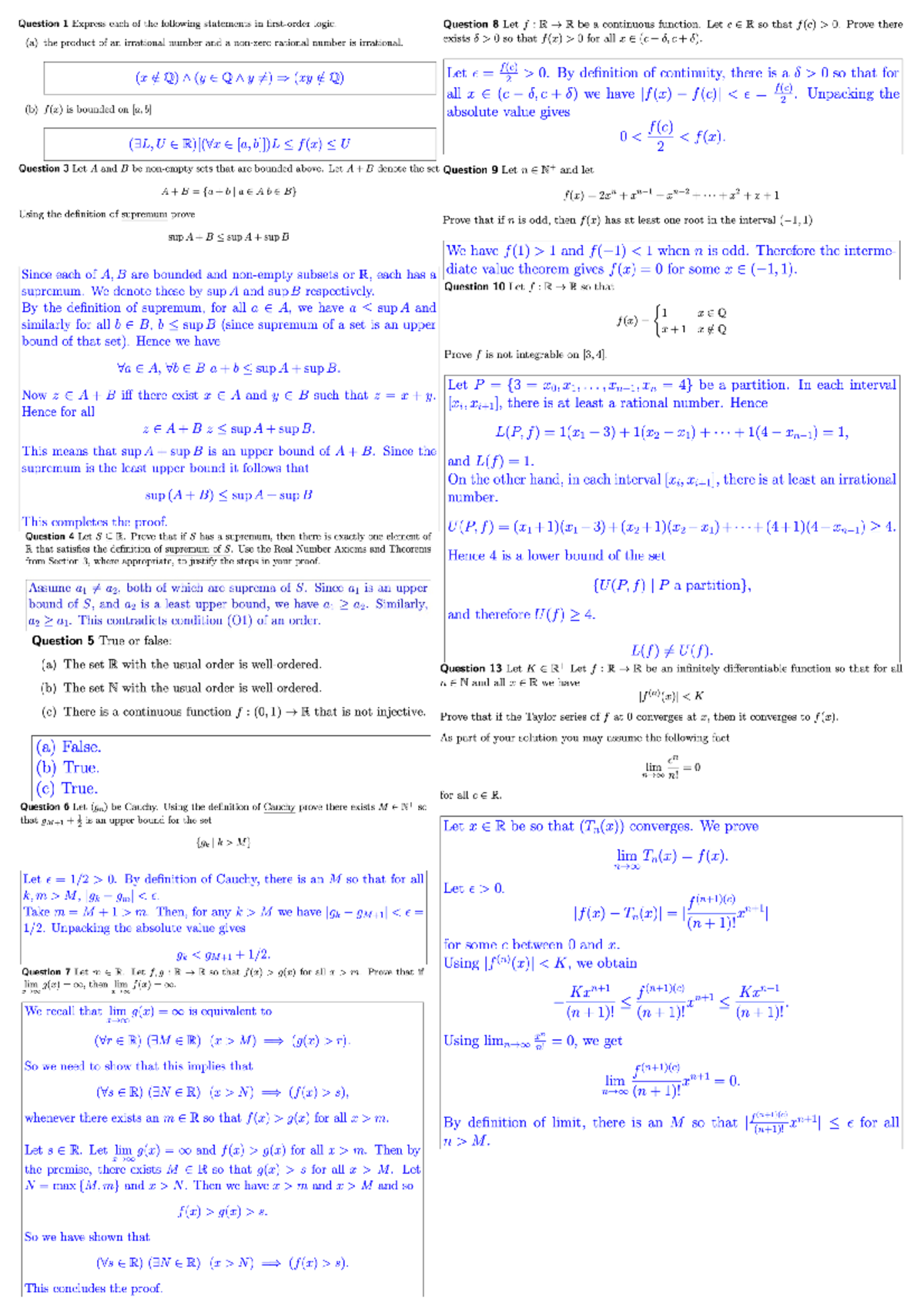 exam questions for real analysis - MAST200026 - Studocu