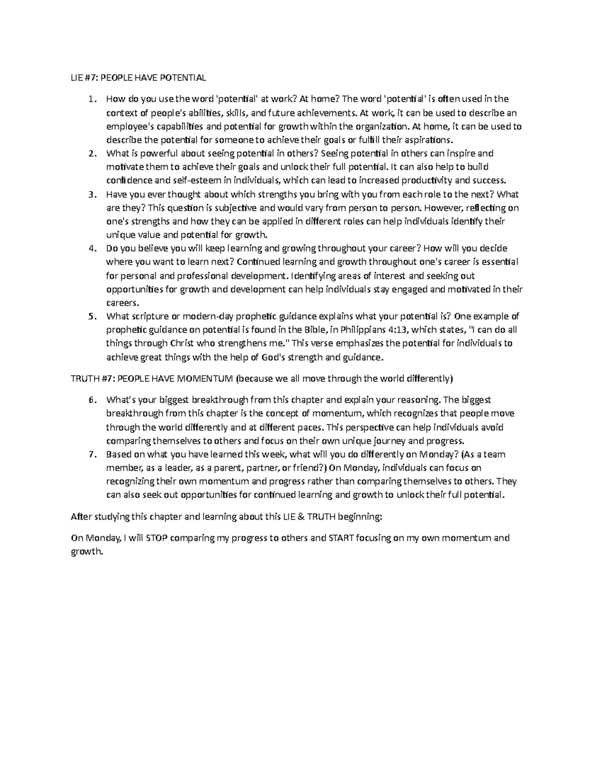 Document 48 - business practices - LIE #7: PEOPLE HAVE POTENTIAL How do ...