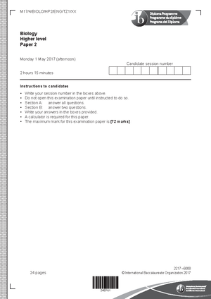 IB HL Biology Topics-Questions - HL Biology - Questions Steps → OUTLINE ...